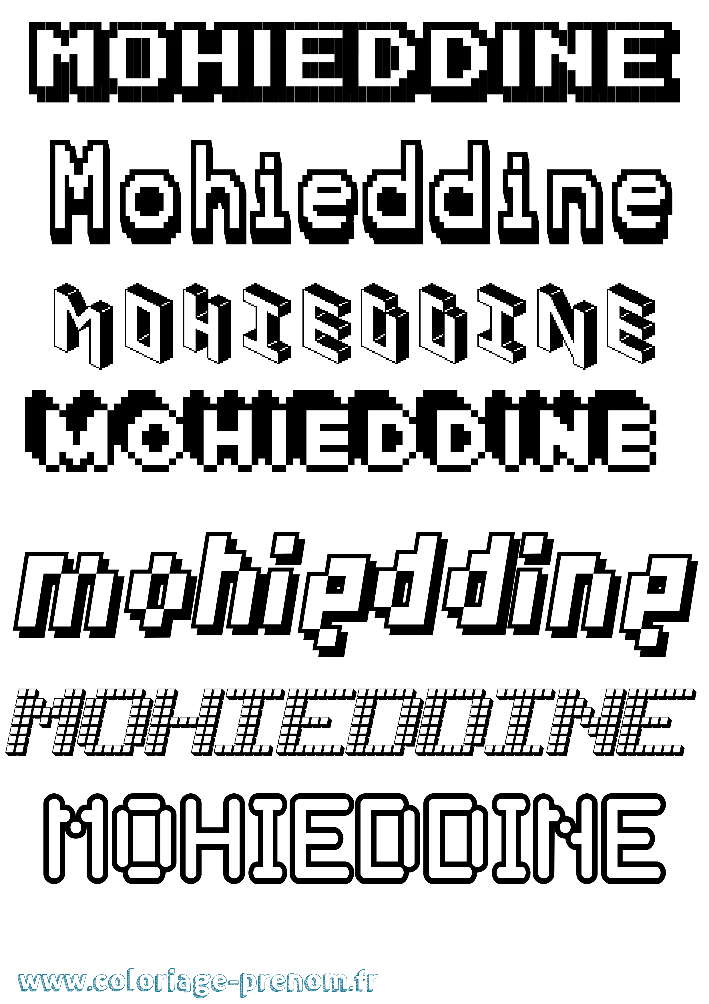 Coloriage Mohieddine Pixel Coloriage prénom Mohieddine Pixel