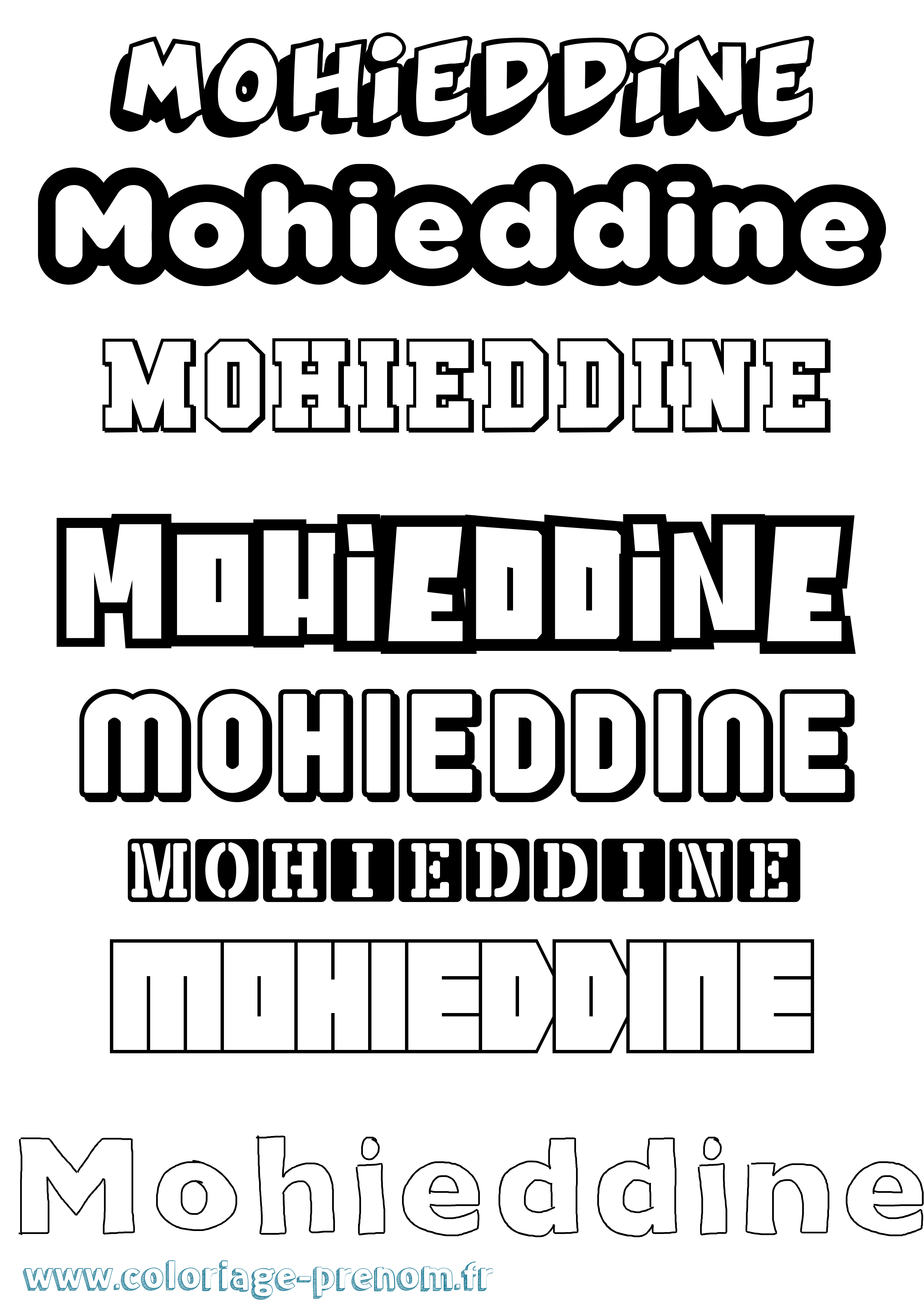 Coloriage Mohieddine Simple Coloriage prénom Mohieddine Simple