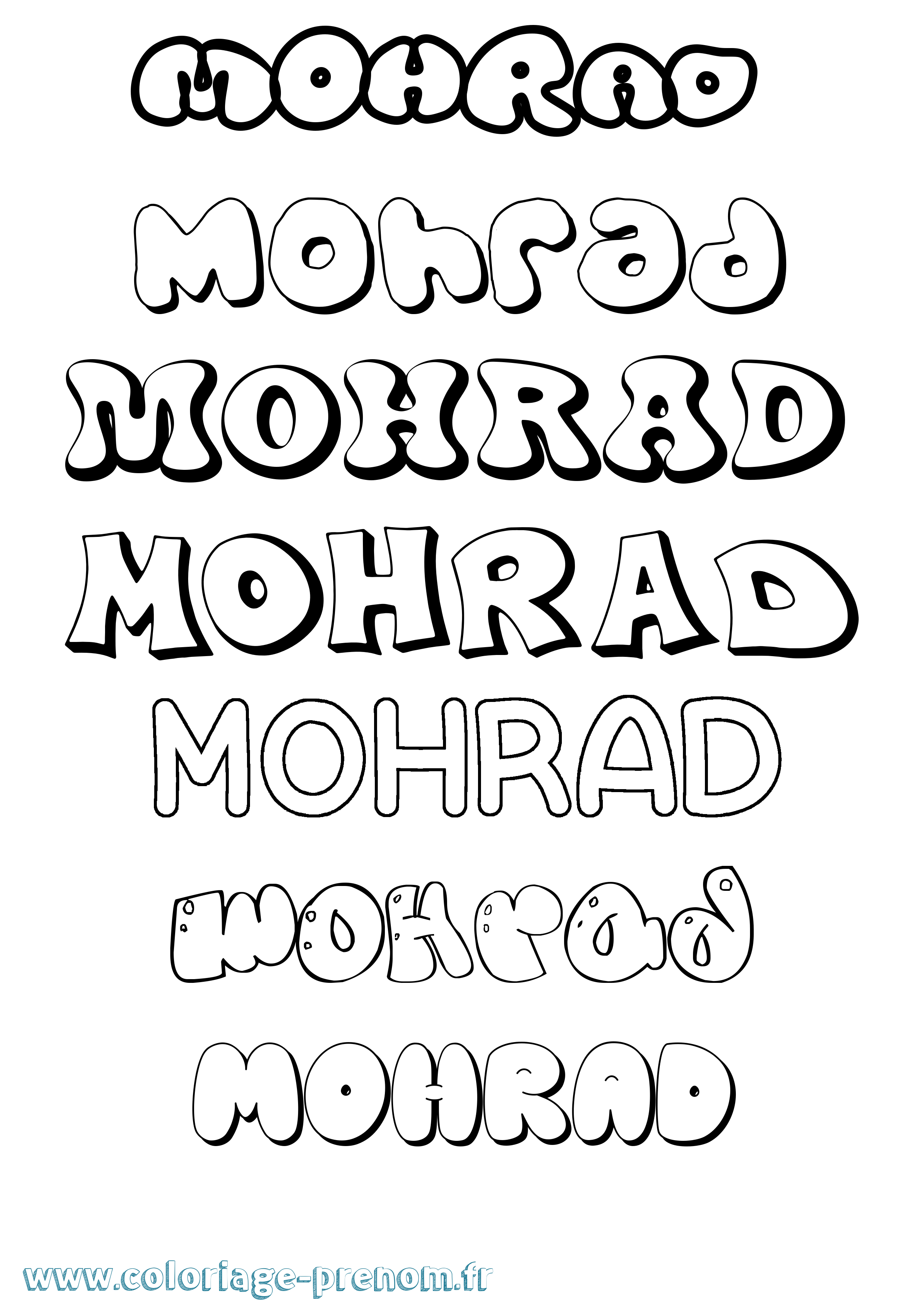 Coloriage Mohrad Bubble Coloriage prénom Mohrad Bubble