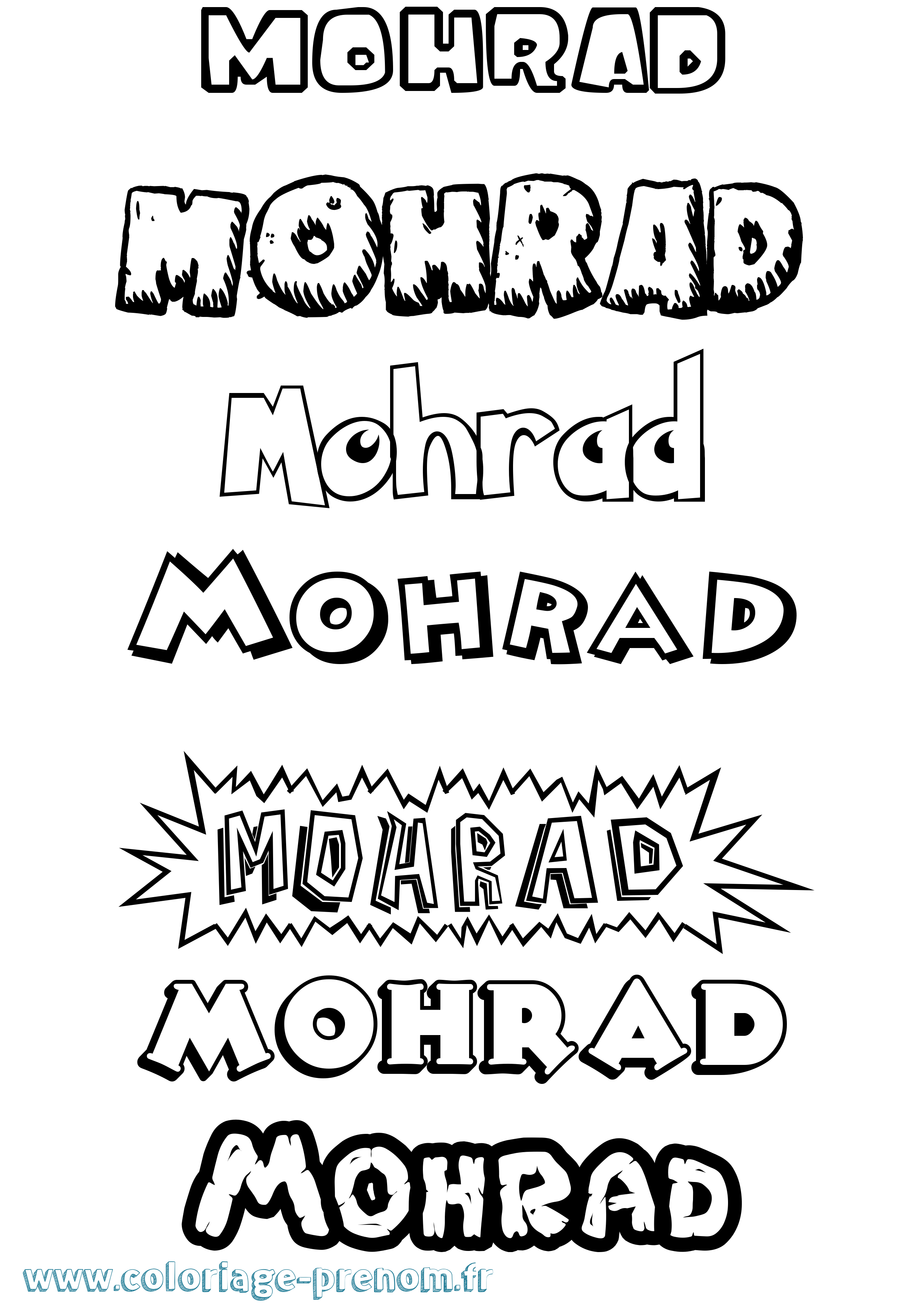 Coloriage Mohrad Dessin Animé Coloriage prénom Mohrad Dessin Animé