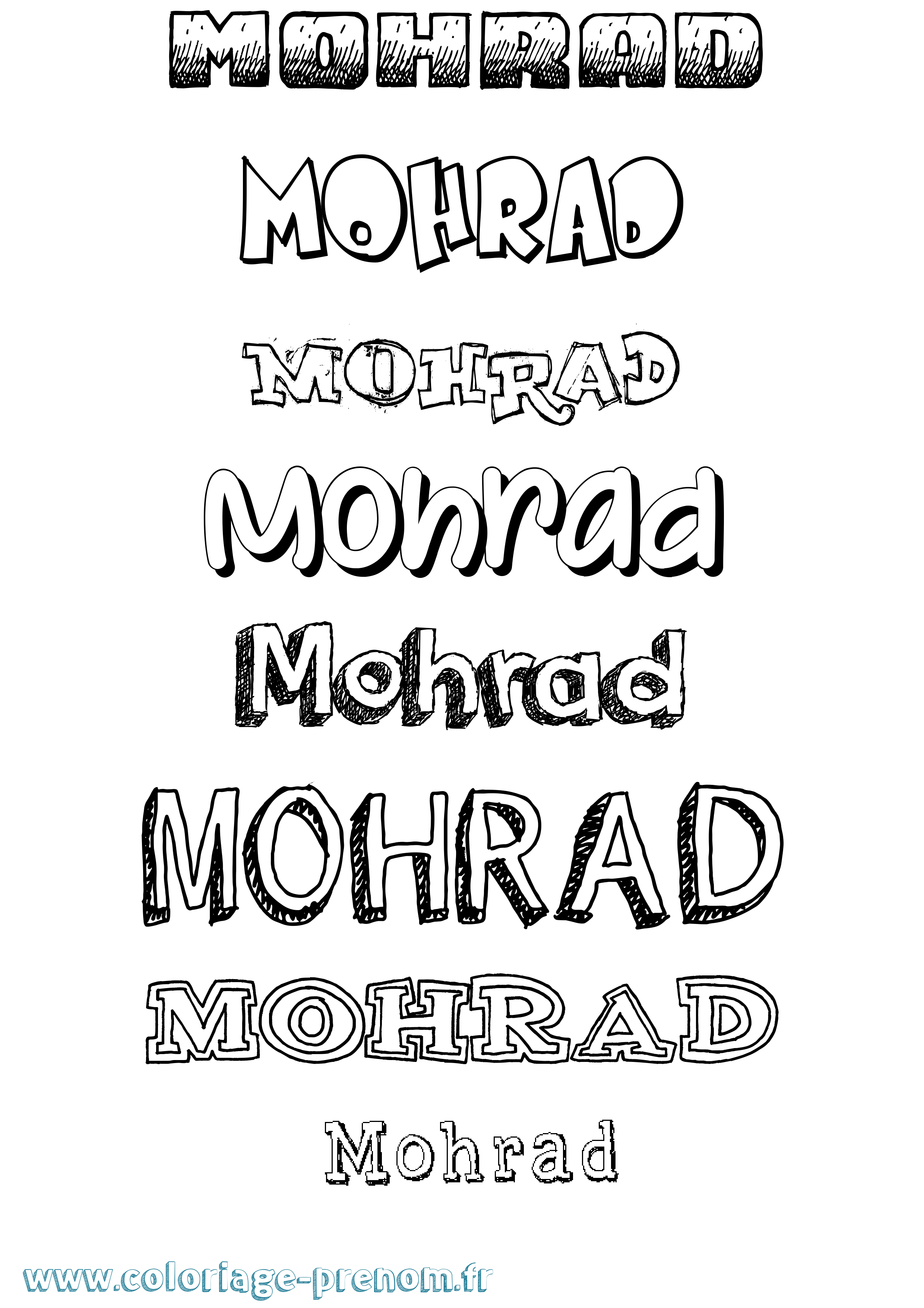 Coloriage Mohrad Dessiné Coloriage prénom Mohrad Dessiné