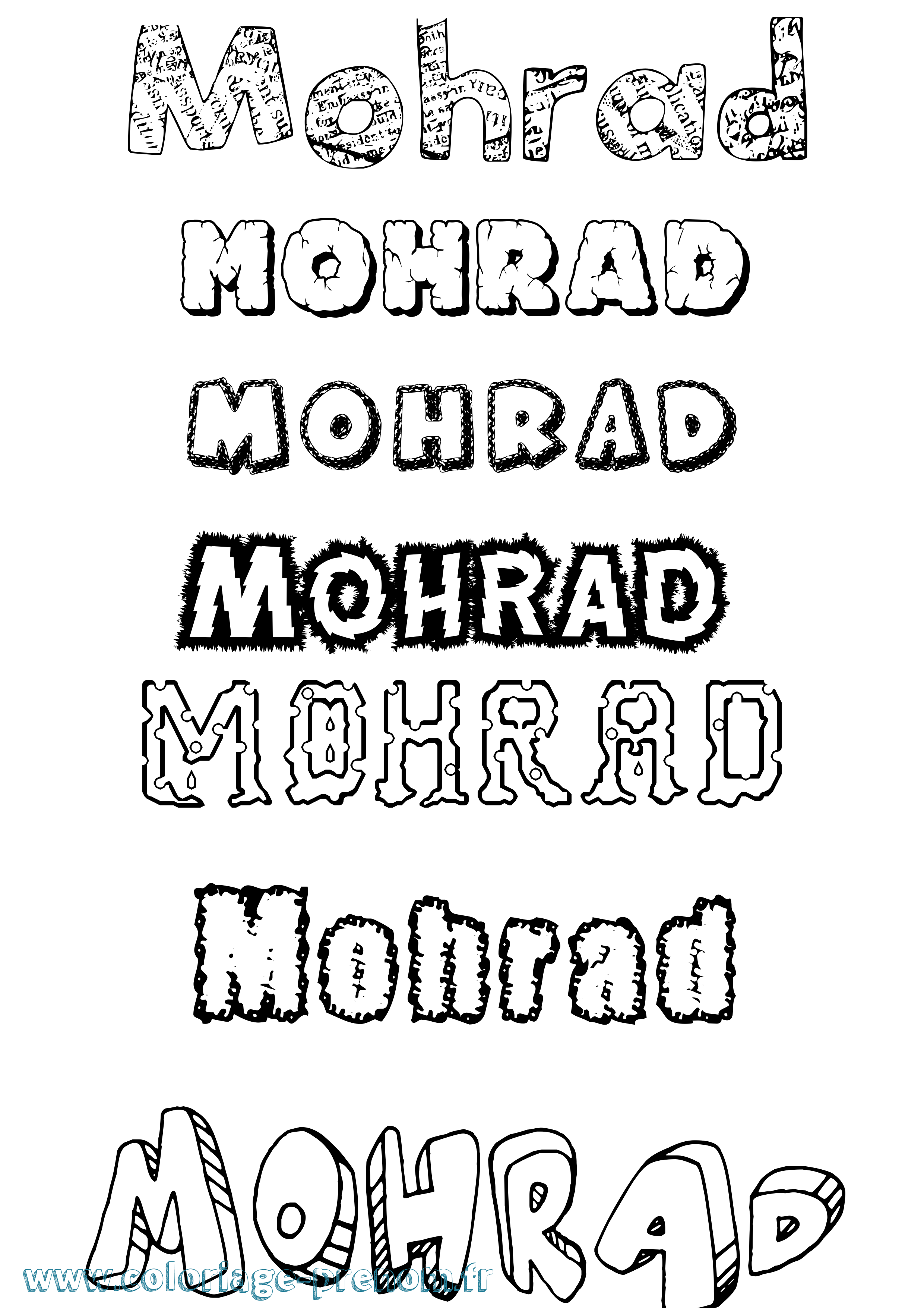 Coloriage Mohrad Destructuré Coloriage prénom Mohrad Destructuré