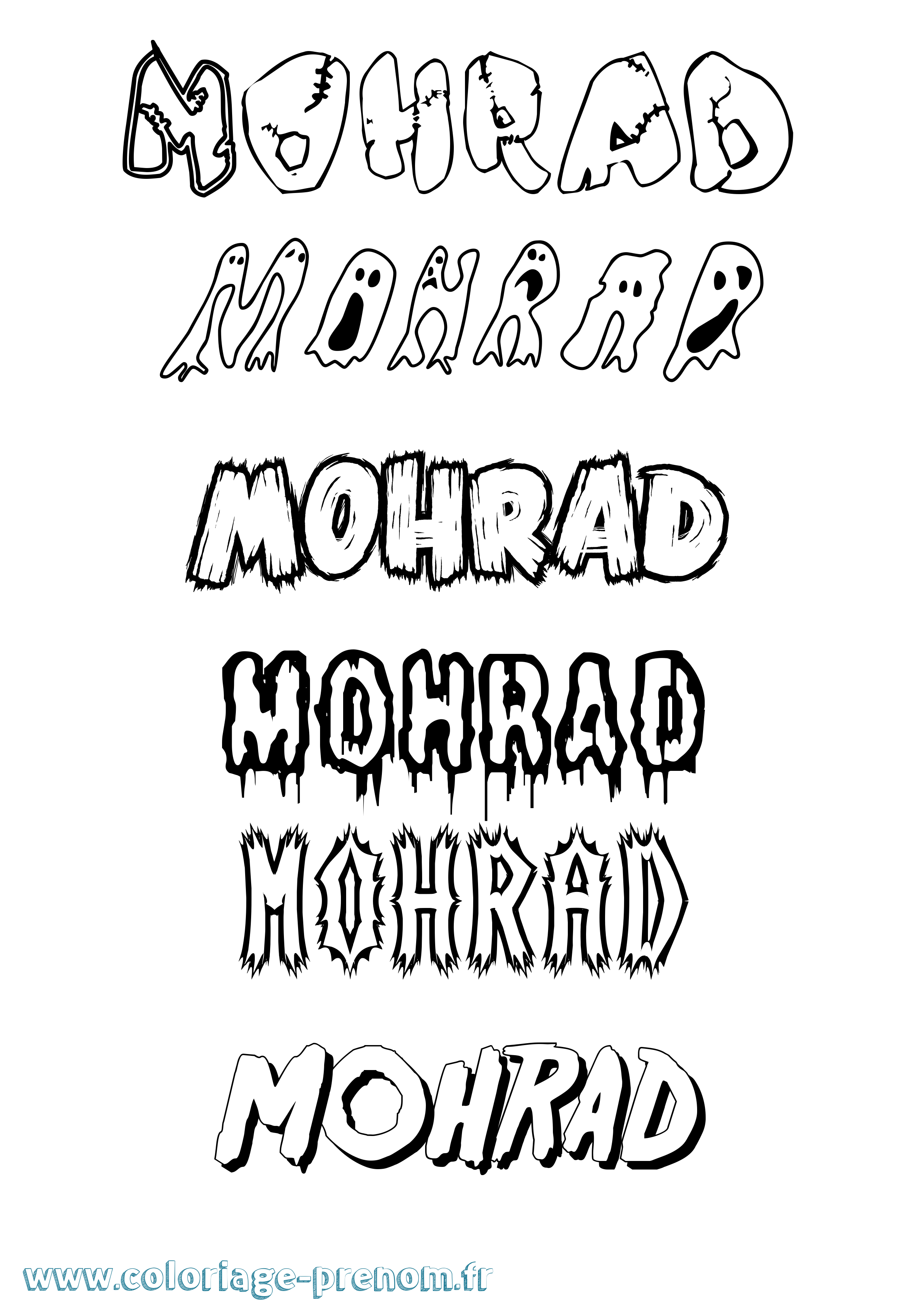 Coloriage Mohrad Frisson Coloriage prénom Mohrad Frisson