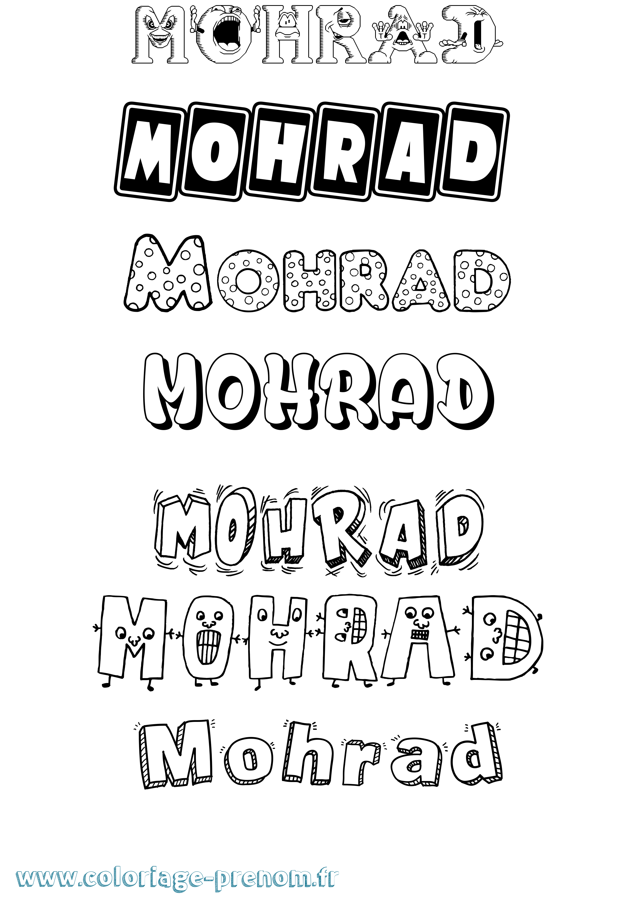 Coloriage Mohrad Fun Coloriage prénom Mohrad Fun
