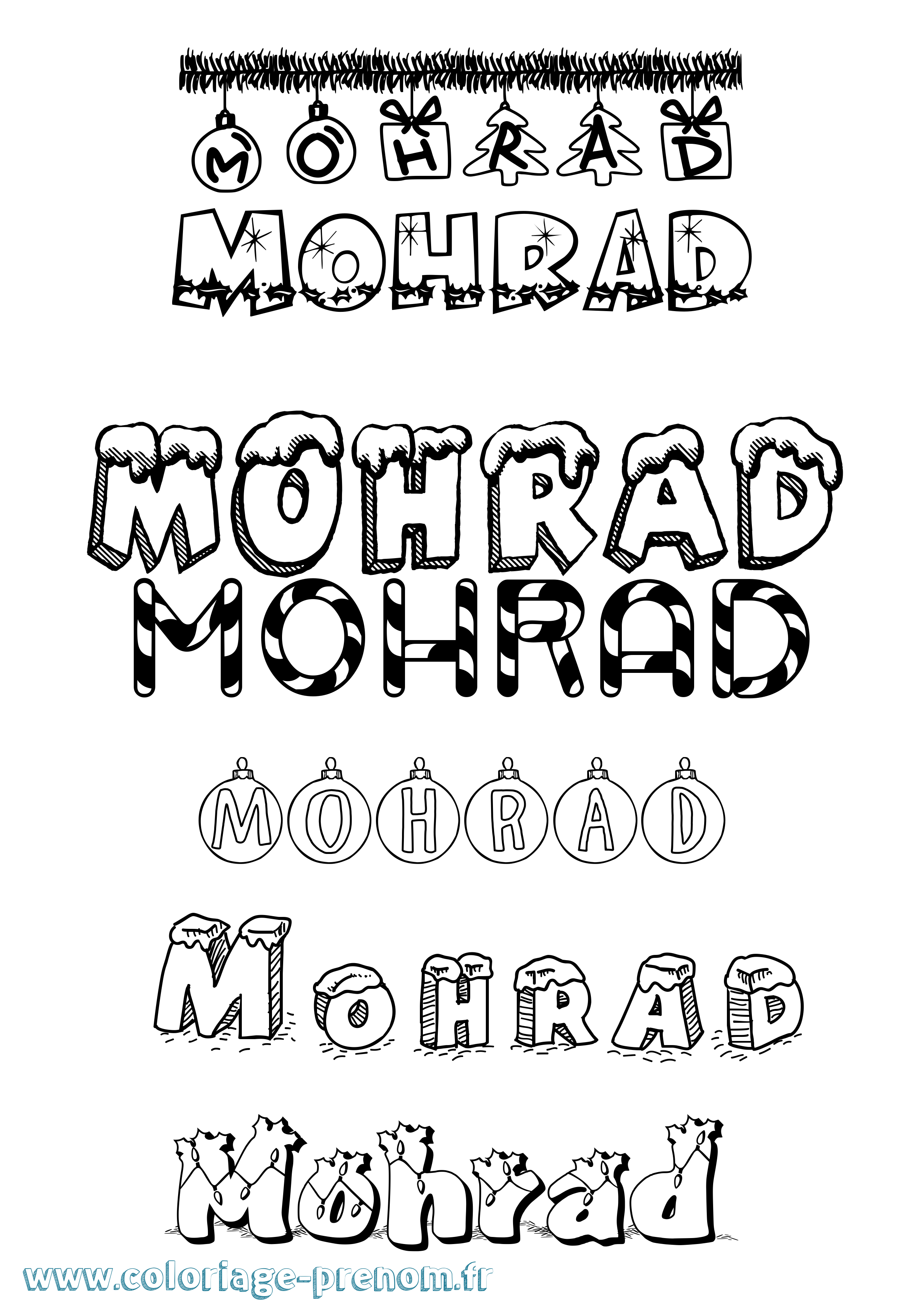 Coloriage Mohrad Noël Coloriage prénom Mohrad Noël