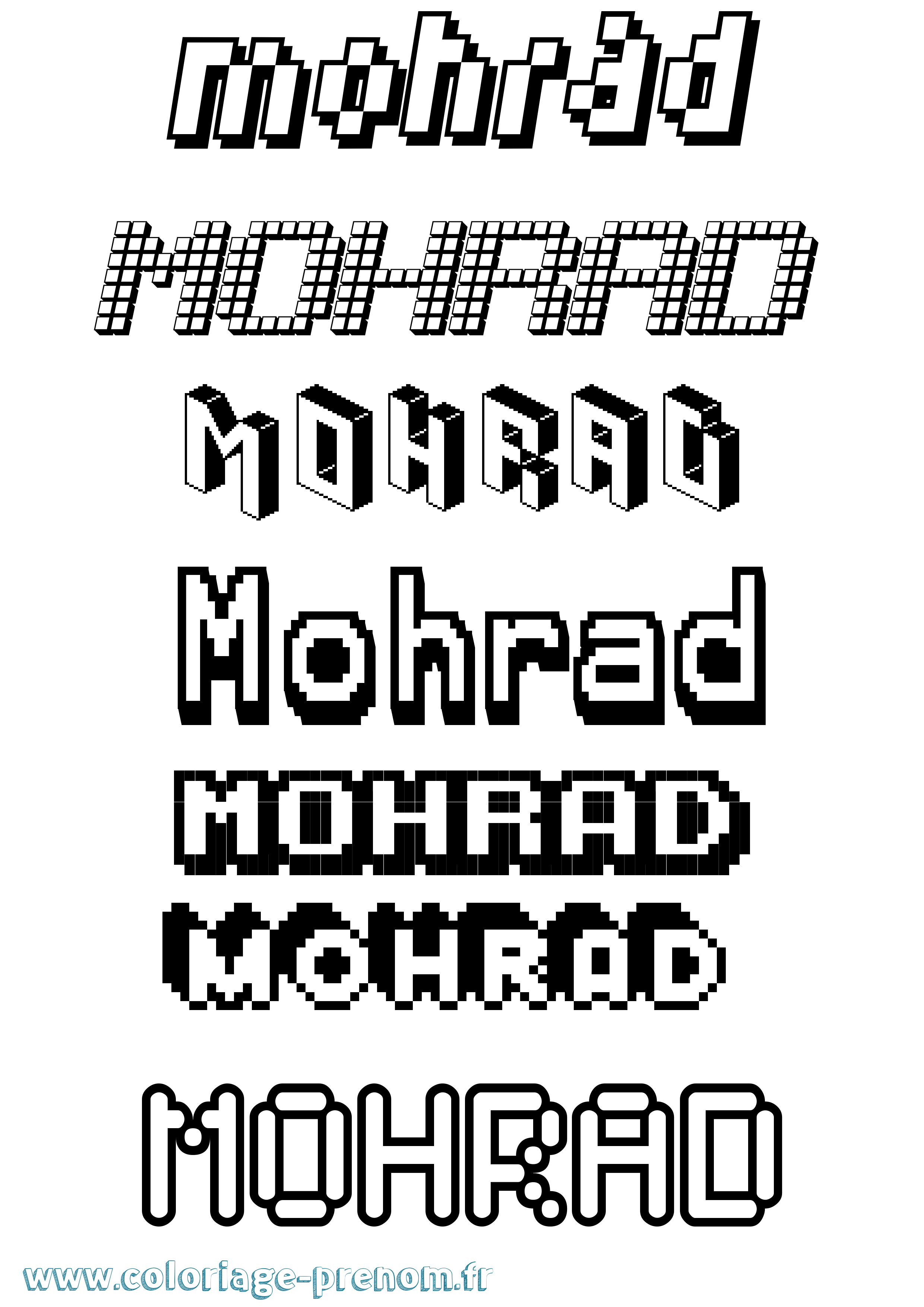 Coloriage Mohrad Pixel Coloriage prénom Mohrad Pixel