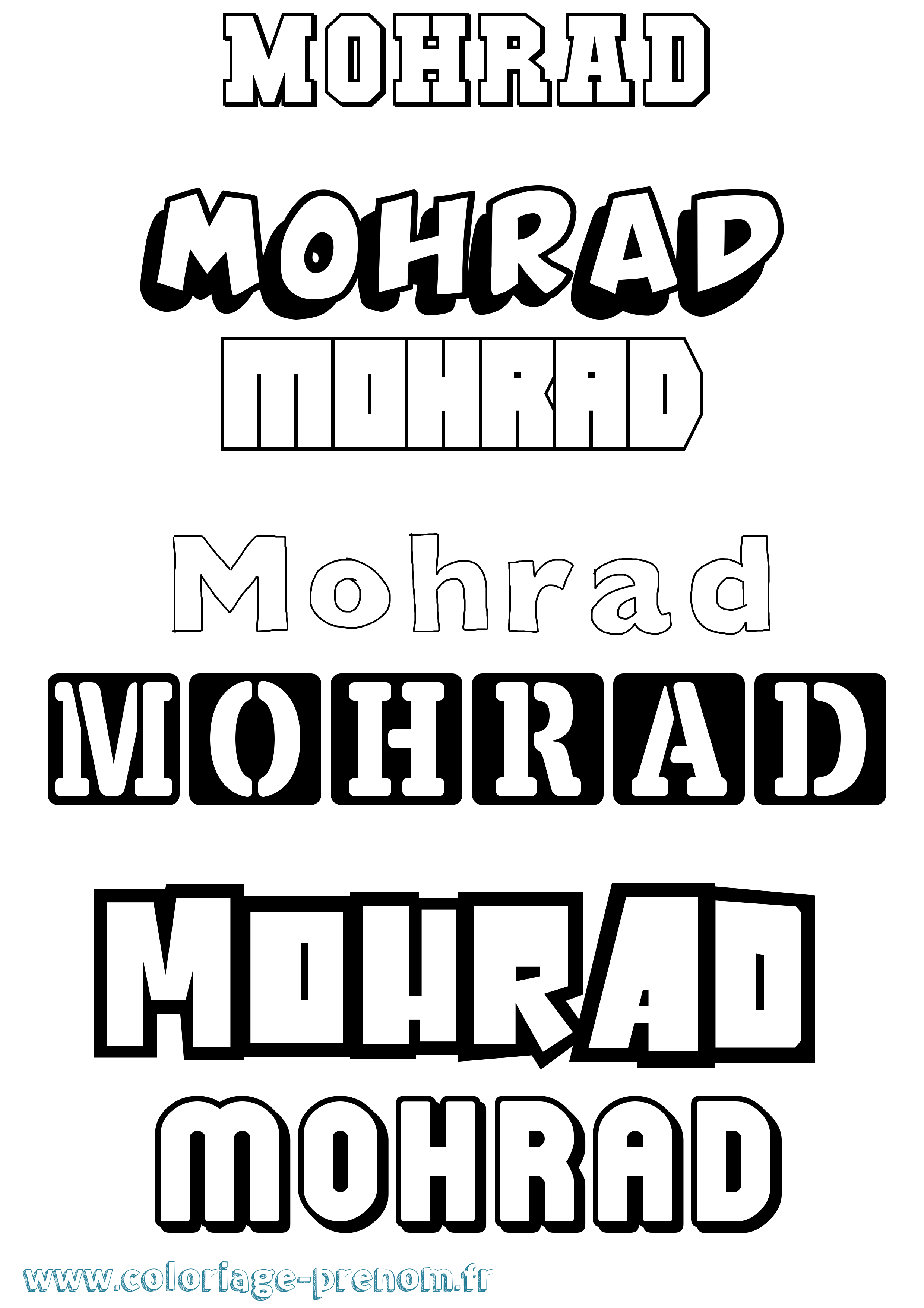 Coloriage Mohrad Simple Coloriage prénom Mohrad Simple
