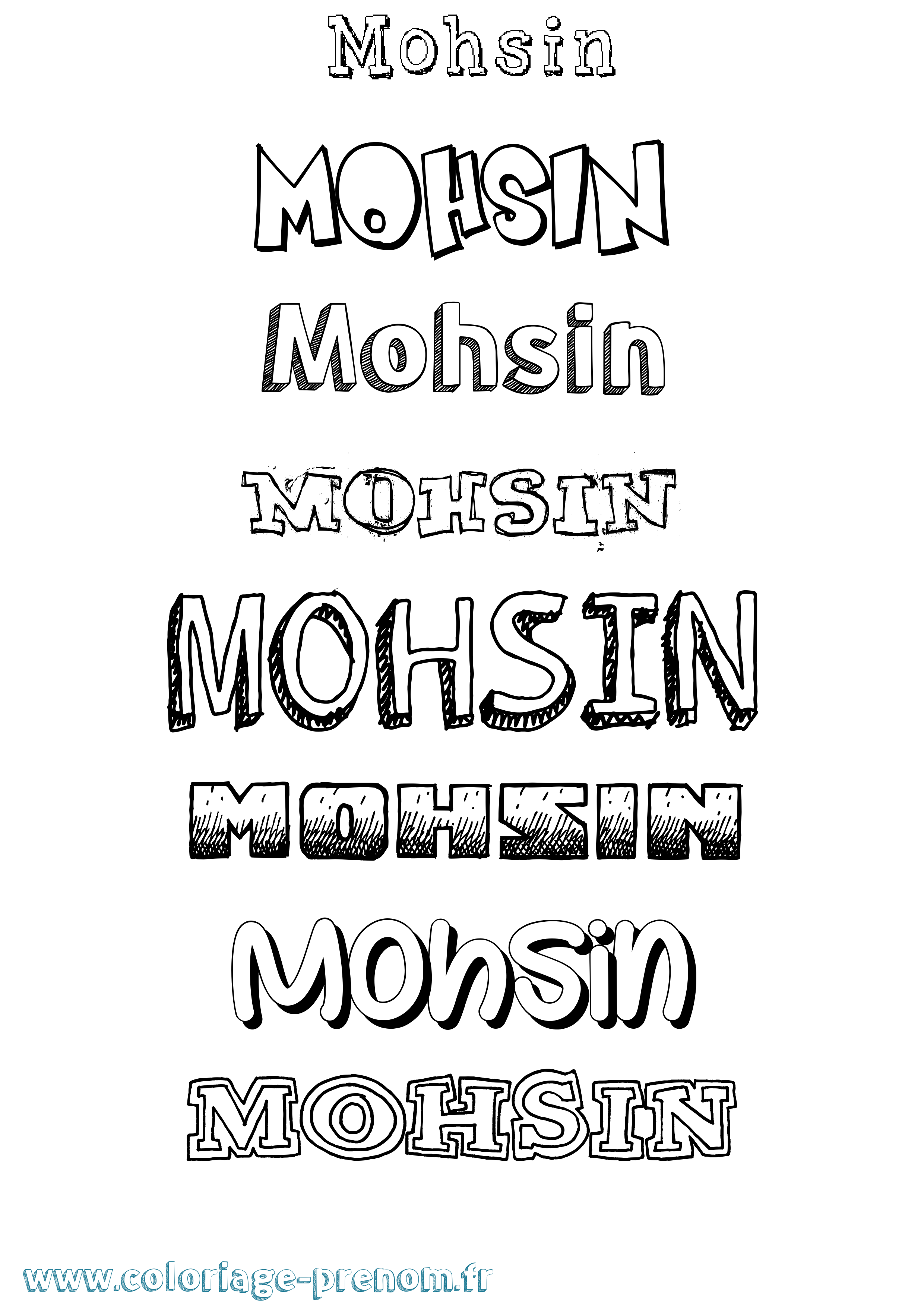 Coloriage Mohsin Dessiné Coloriage prénom Mohsin Dessiné