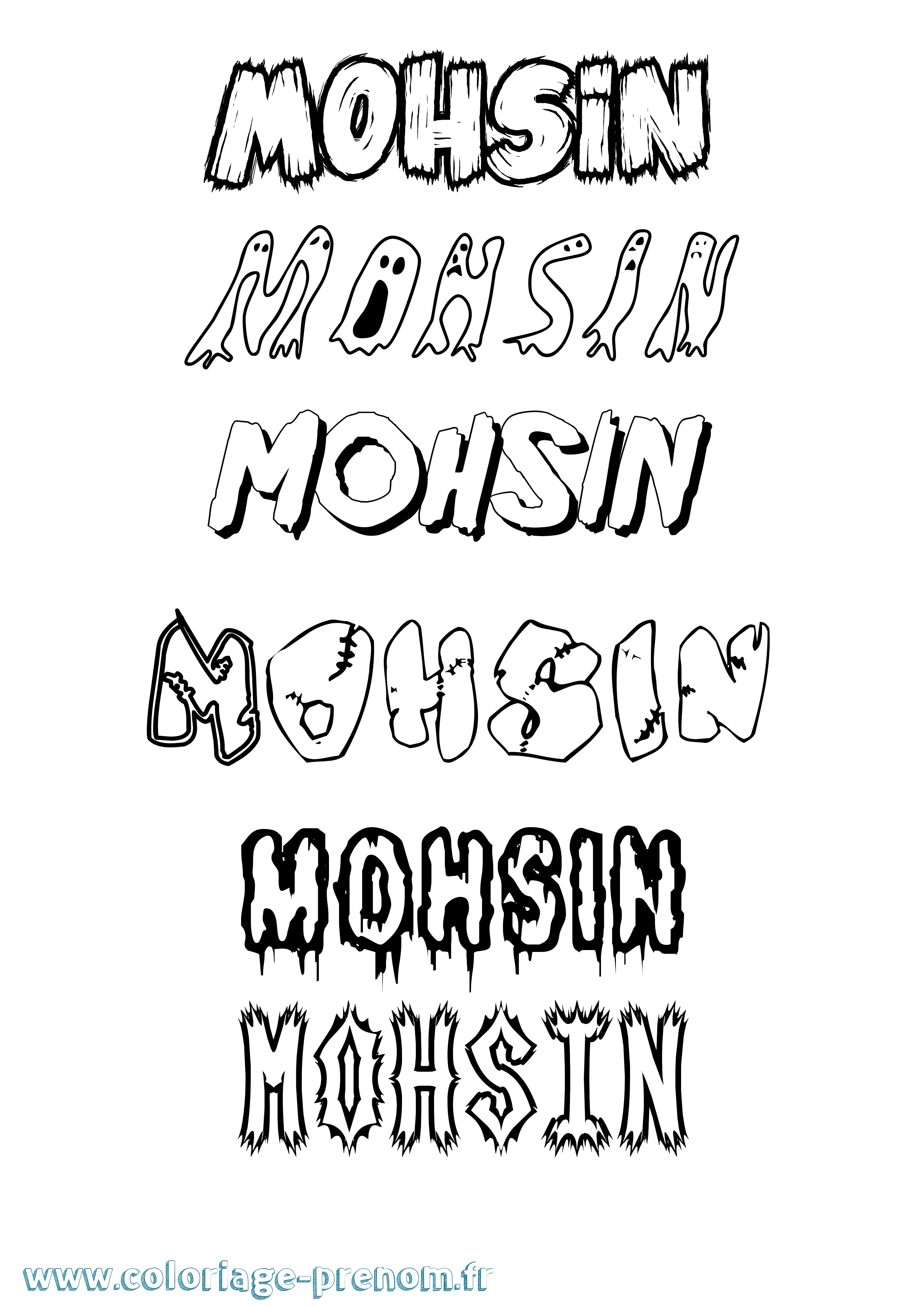 Coloriage Mohsin Frisson Coloriage prénom Mohsin Frisson