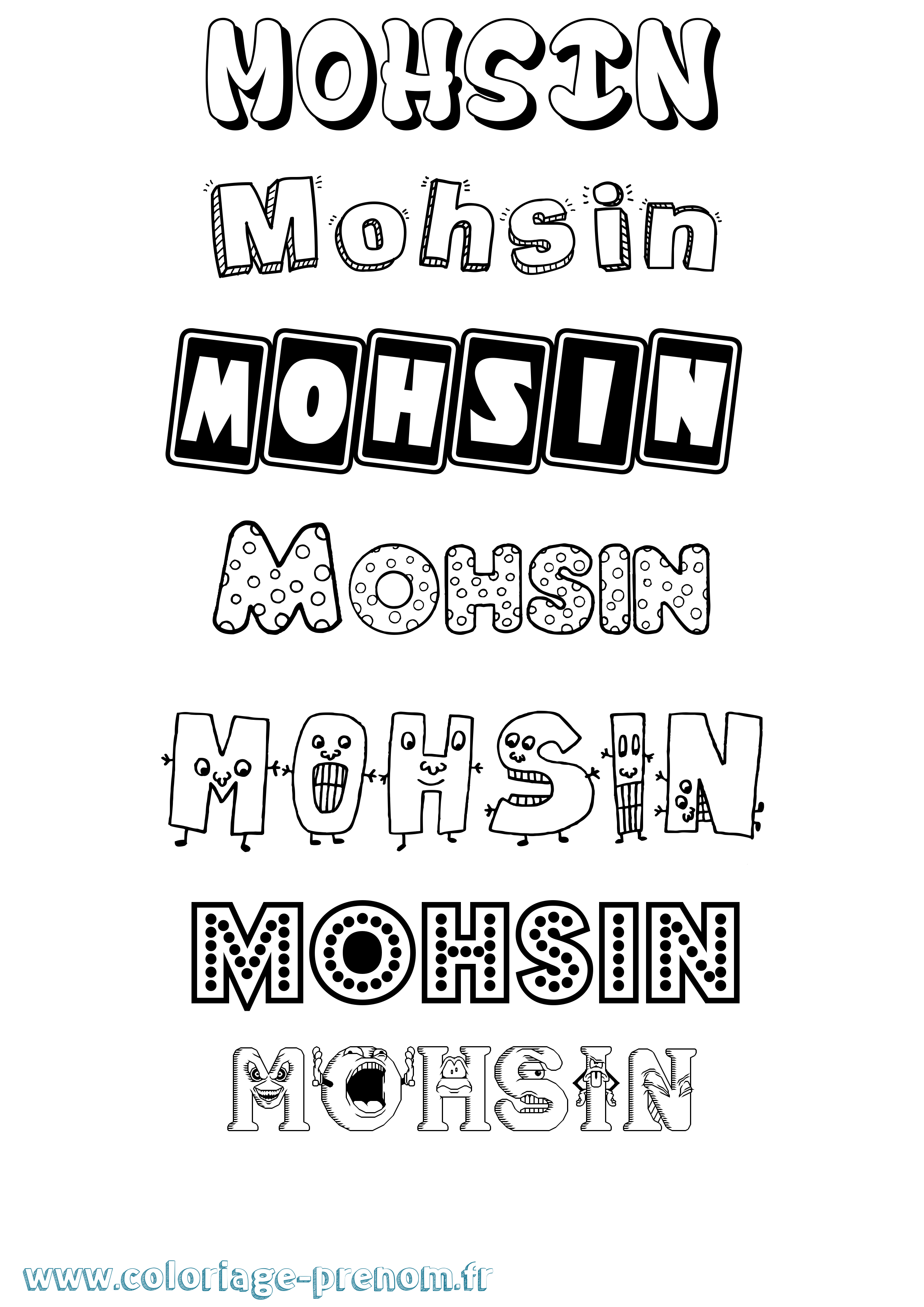 Coloriage Mohsin Fun Coloriage prénom Mohsin Fun