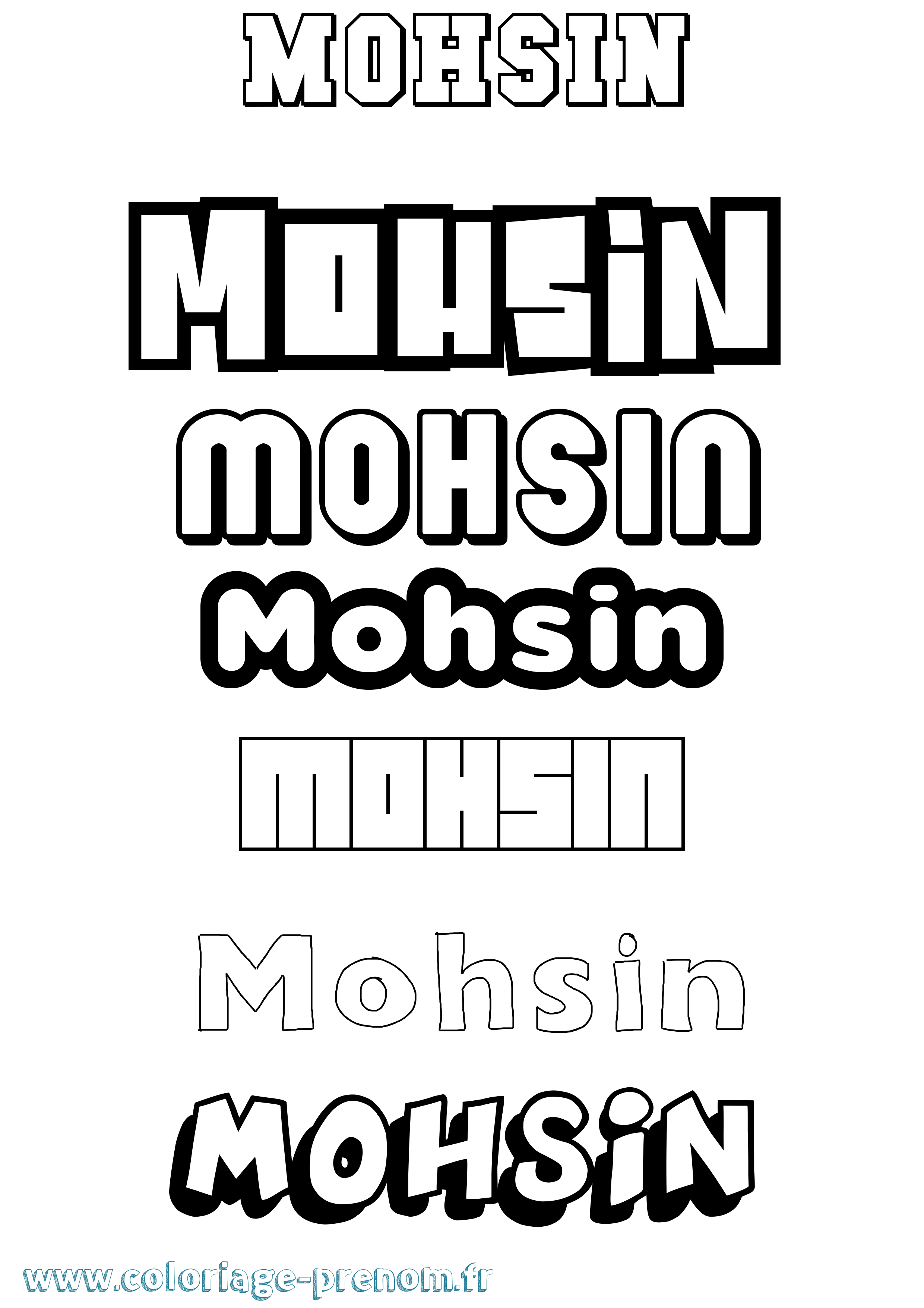 Coloriage Mohsin Simple Coloriage prénom Mohsin Simple