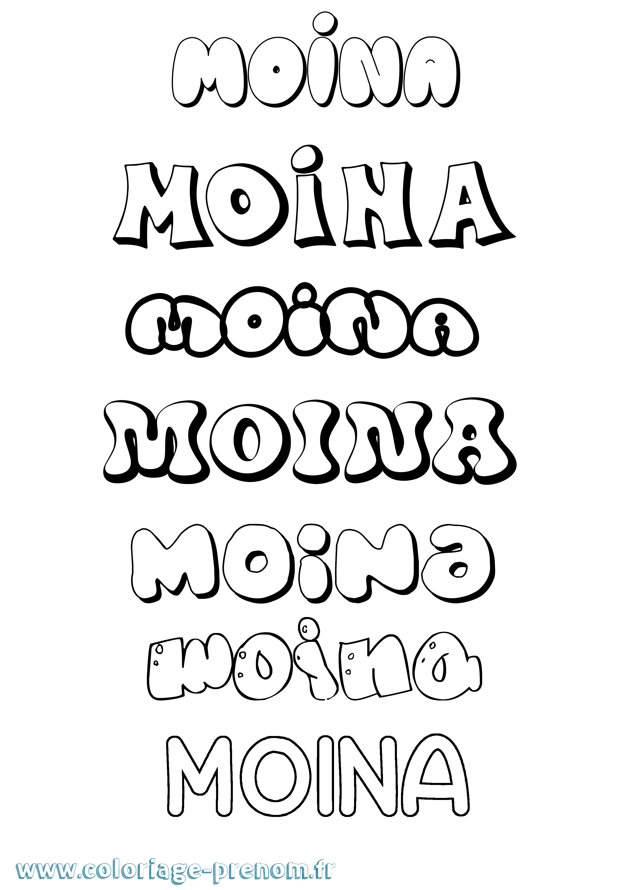 Coloriage Moina Bubble Coloriage prénom Moina Bubble