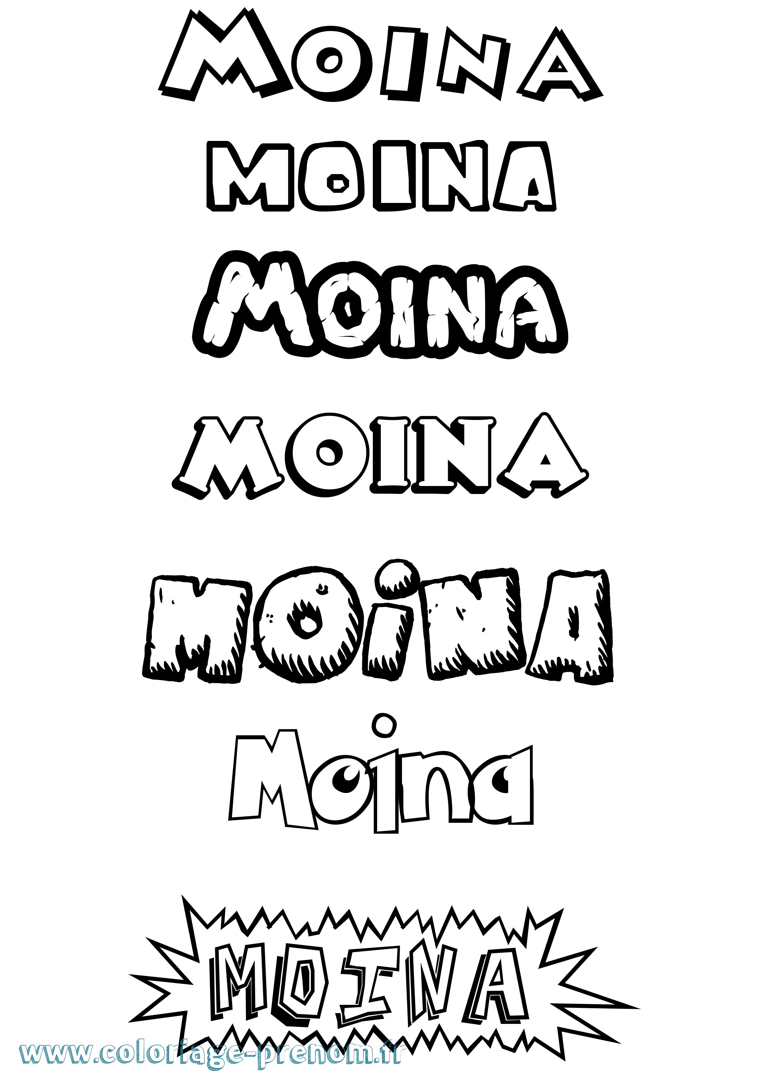 Coloriage Moina Dessin Animé Coloriage prénom Moina Dessin Animé