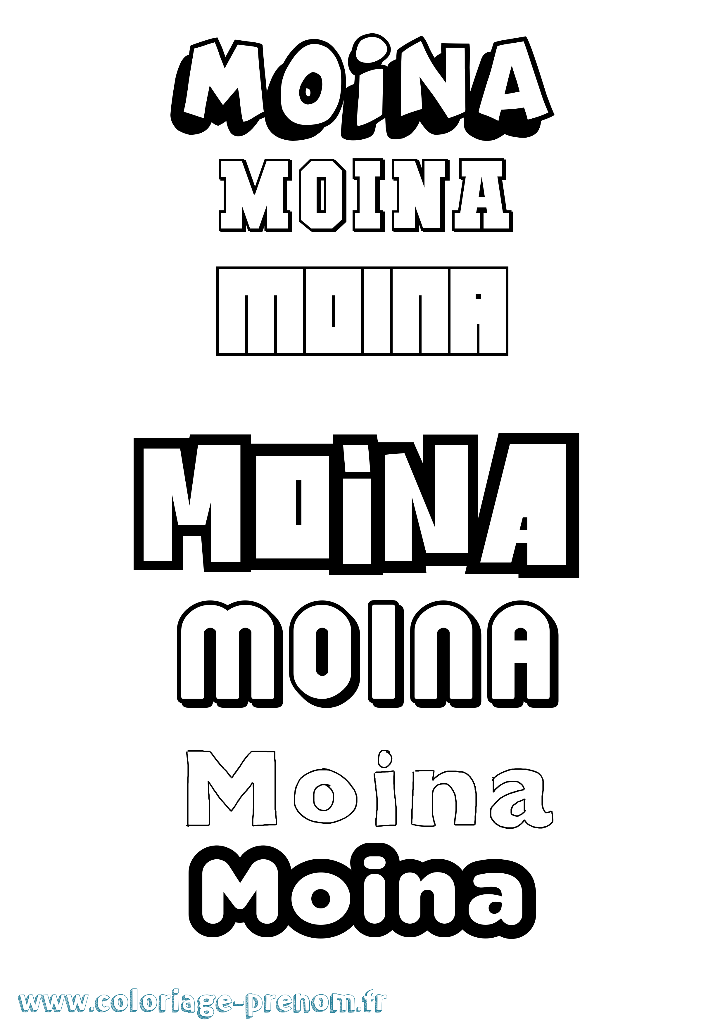 Coloriage Moina Simple Coloriage prénom Moina Simple