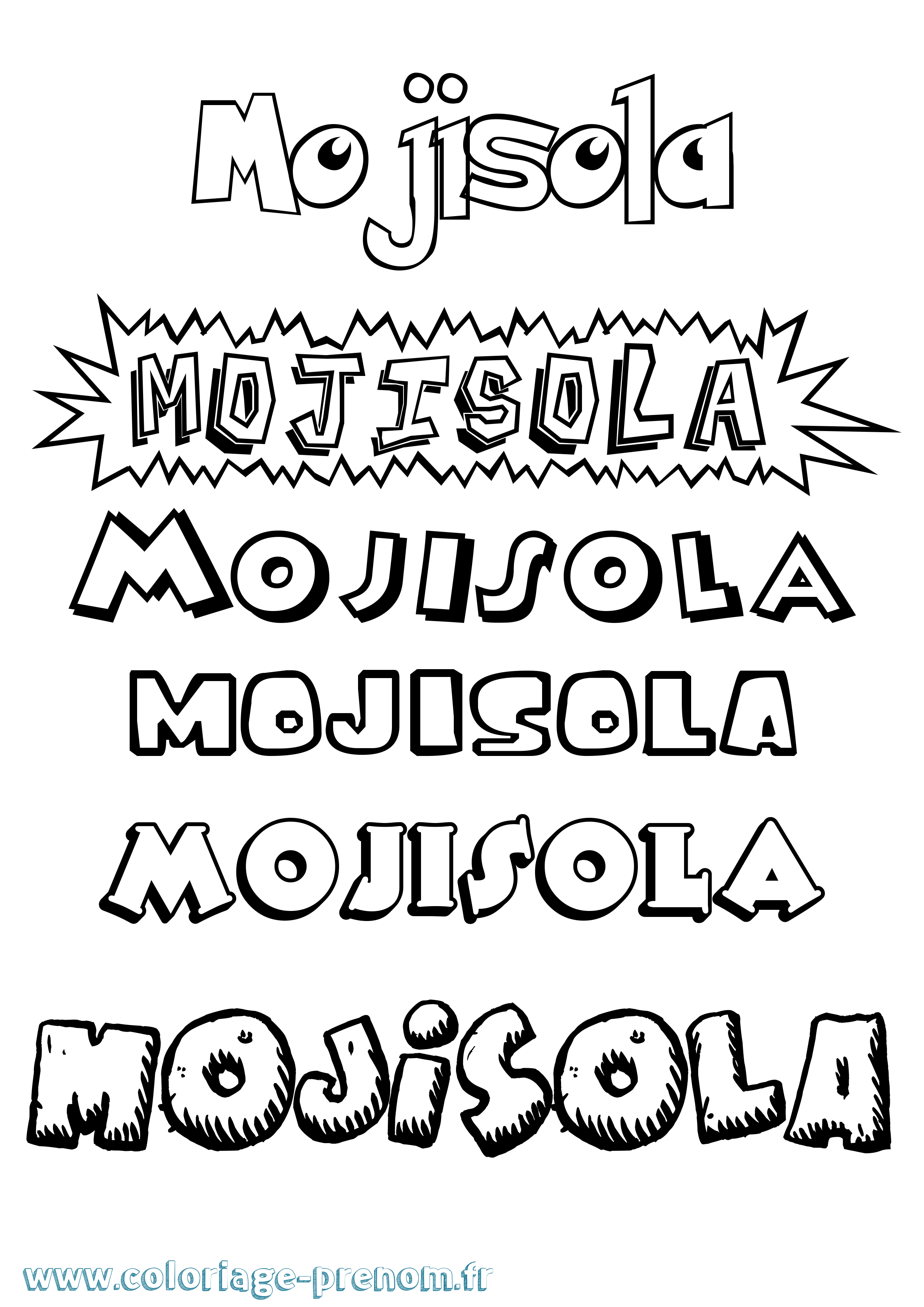 Coloriage Mojisola Dessin Animé Coloriage prénom Mojisola Dessin Animé