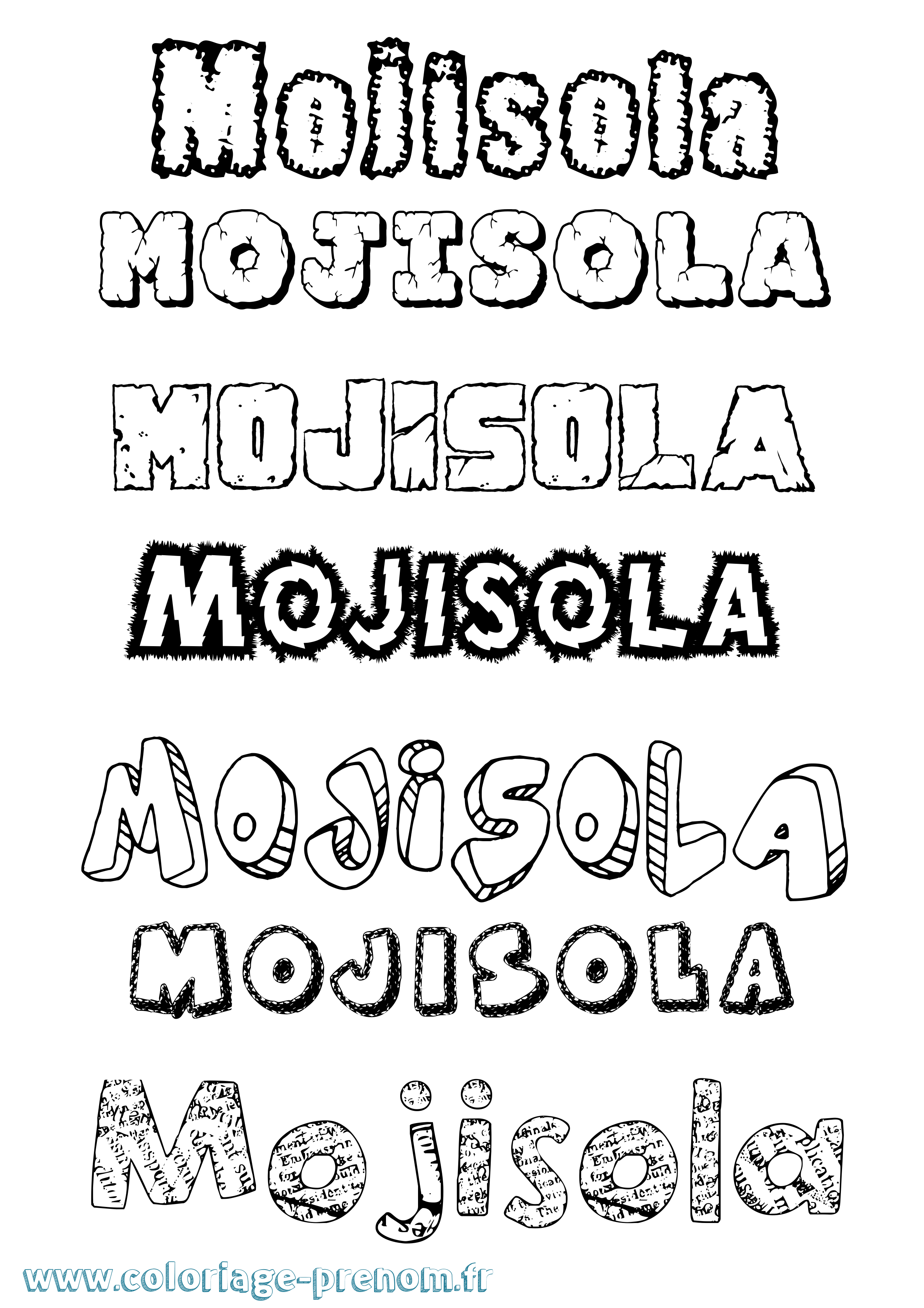 Coloriage Mojisola Destructuré Coloriage prénom Mojisola Destructuré