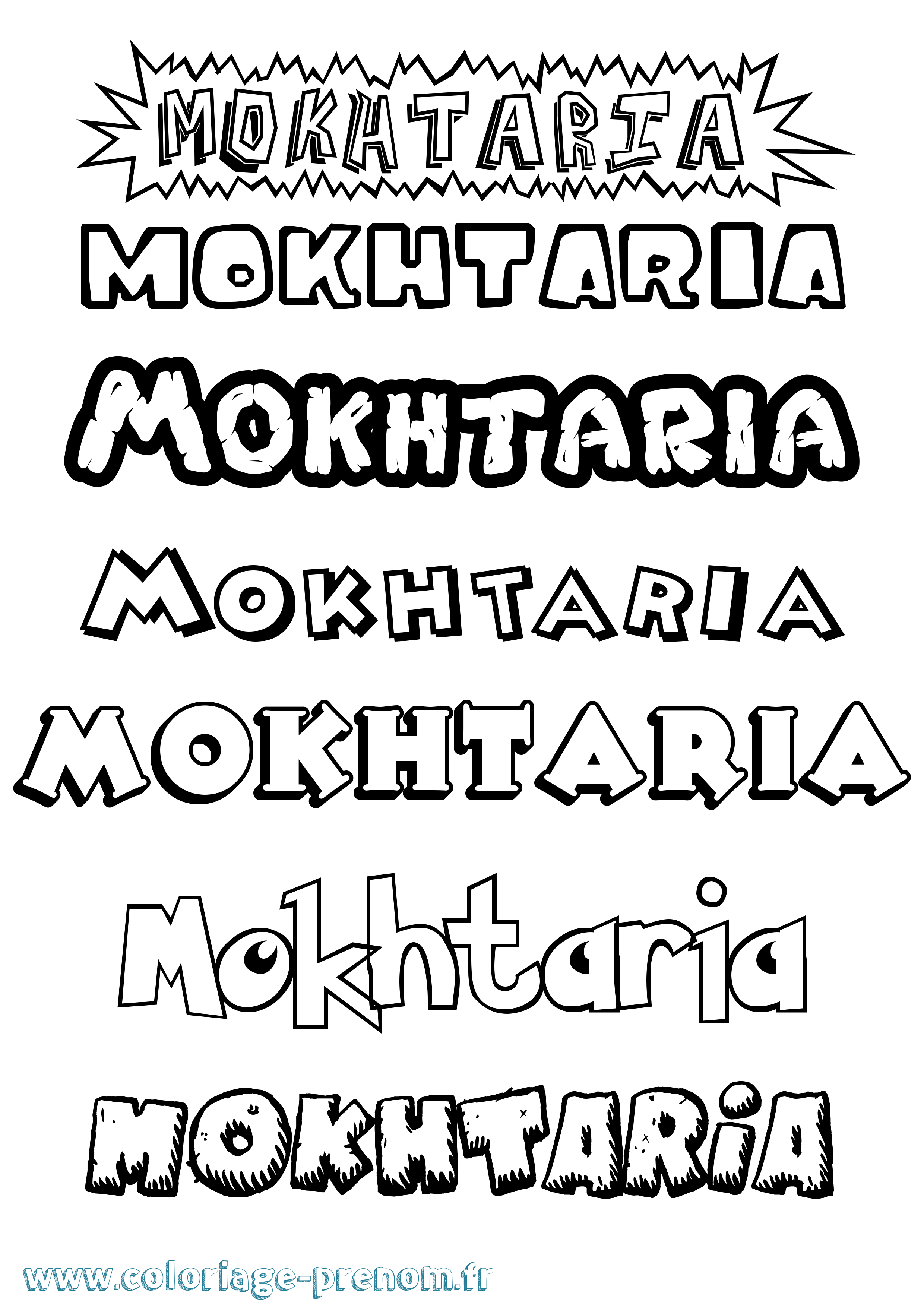 Coloriage Mokhtaria Dessin Animé Coloriage prénom Mokhtaria Dessin Animé