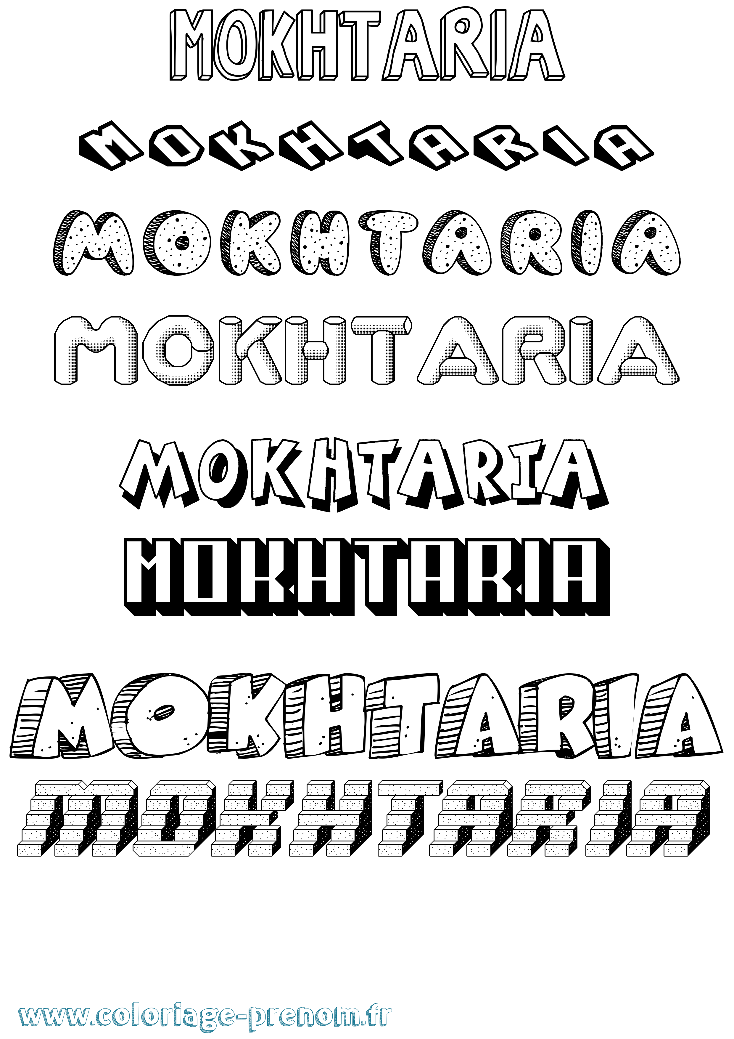 Coloriage Mokhtaria Effet 3D Coloriage prénom Mokhtaria Effet 3D