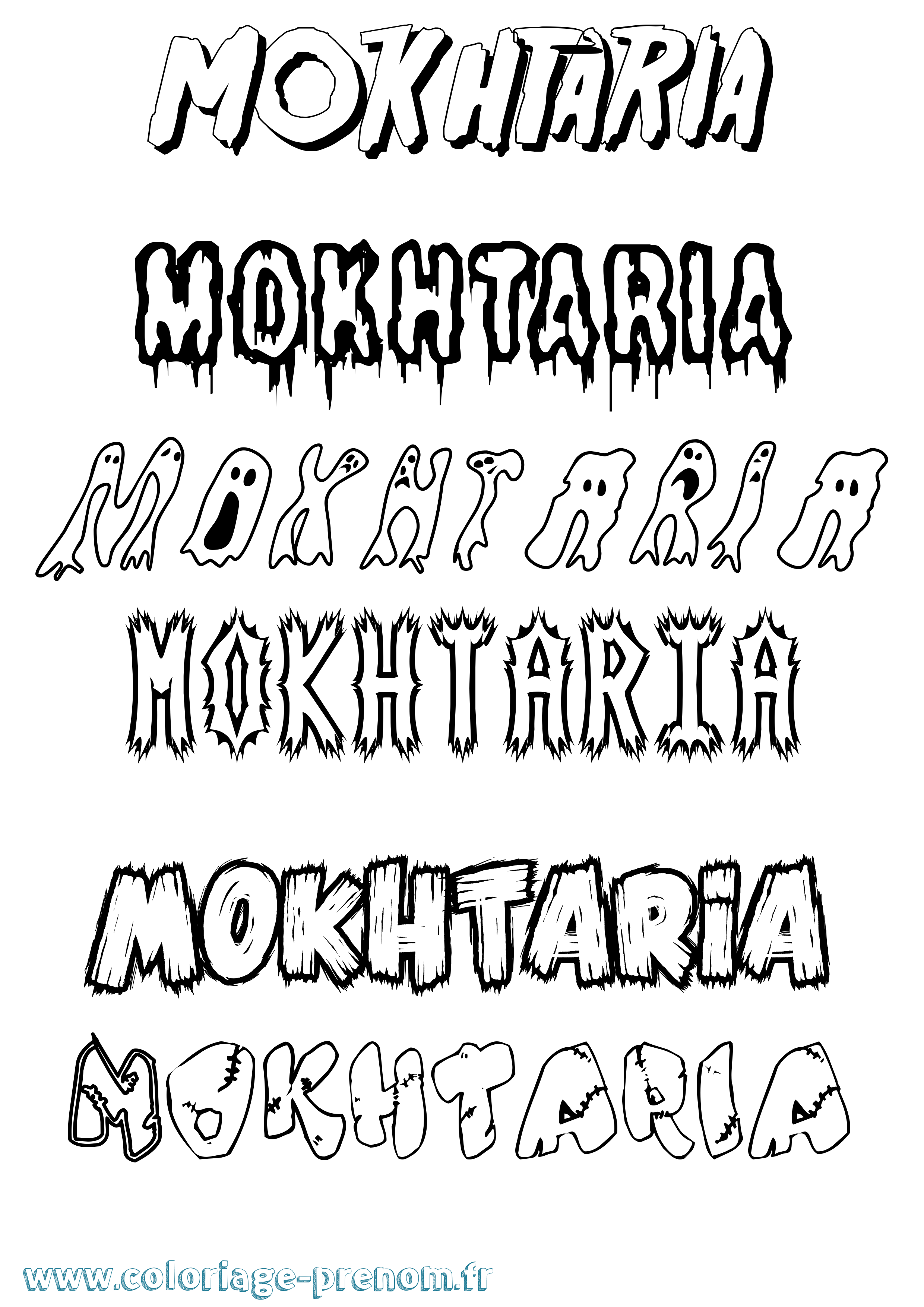 Coloriage Mokhtaria Frisson Coloriage prénom Mokhtaria Frisson