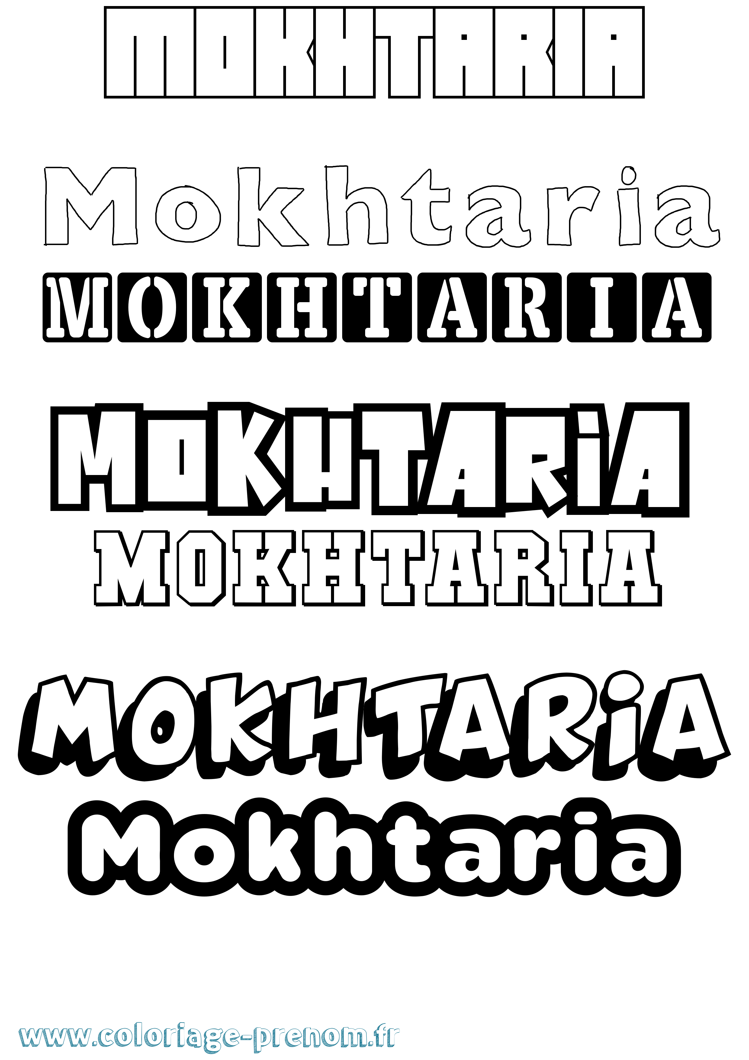 Coloriage Mokhtaria Simple Coloriage prénom Mokhtaria Simple