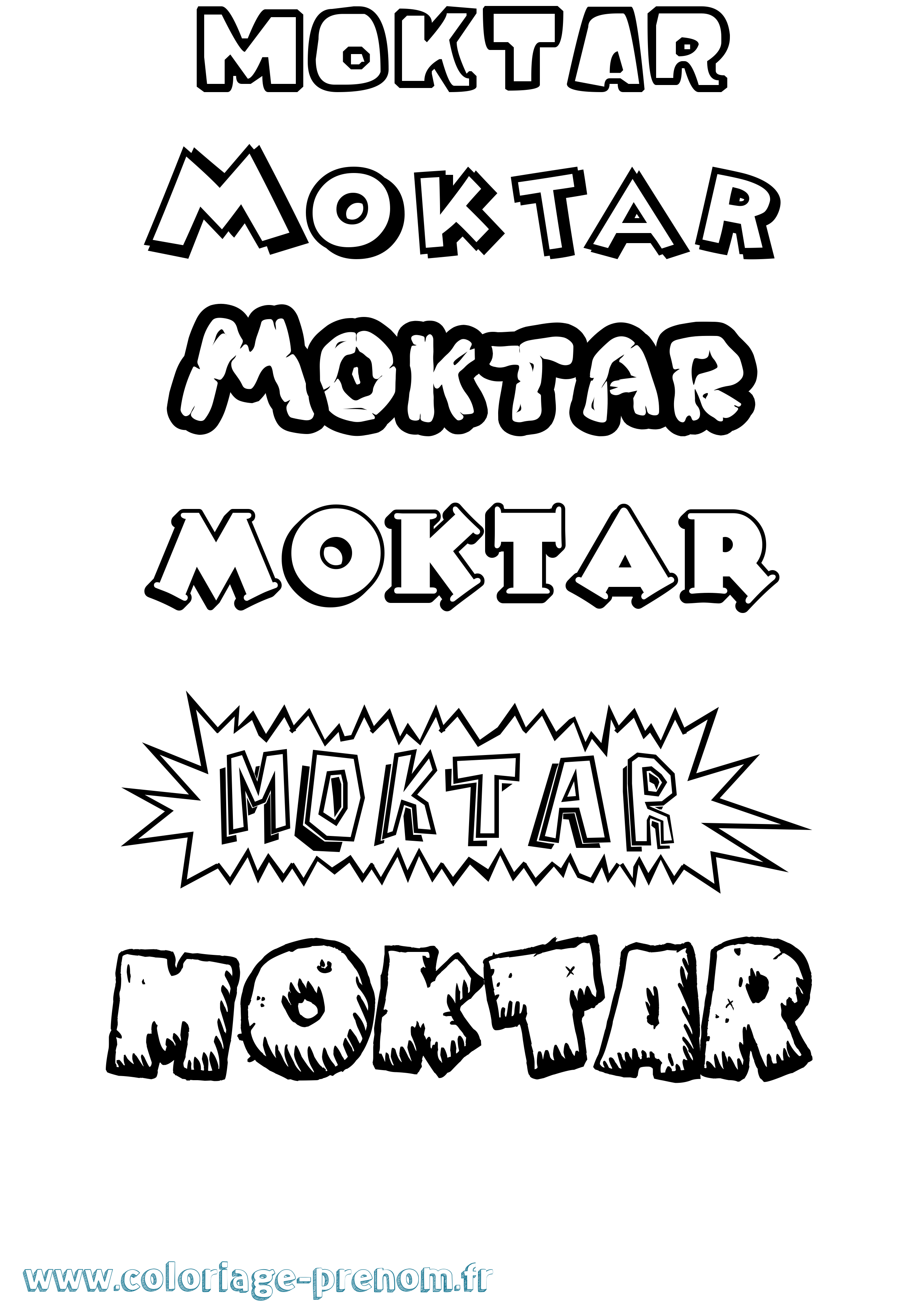 Coloriage Moktar Dessin Animé Coloriage prénom Moktar Dessin Animé