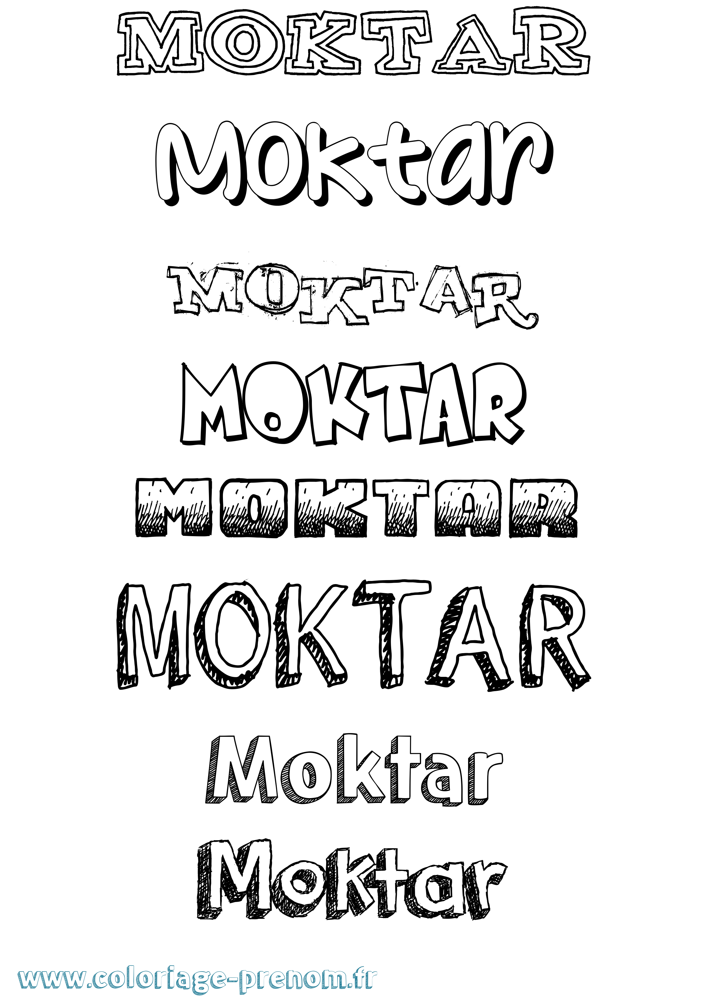 Coloriage Moktar Dessiné Coloriage prénom Moktar Dessiné