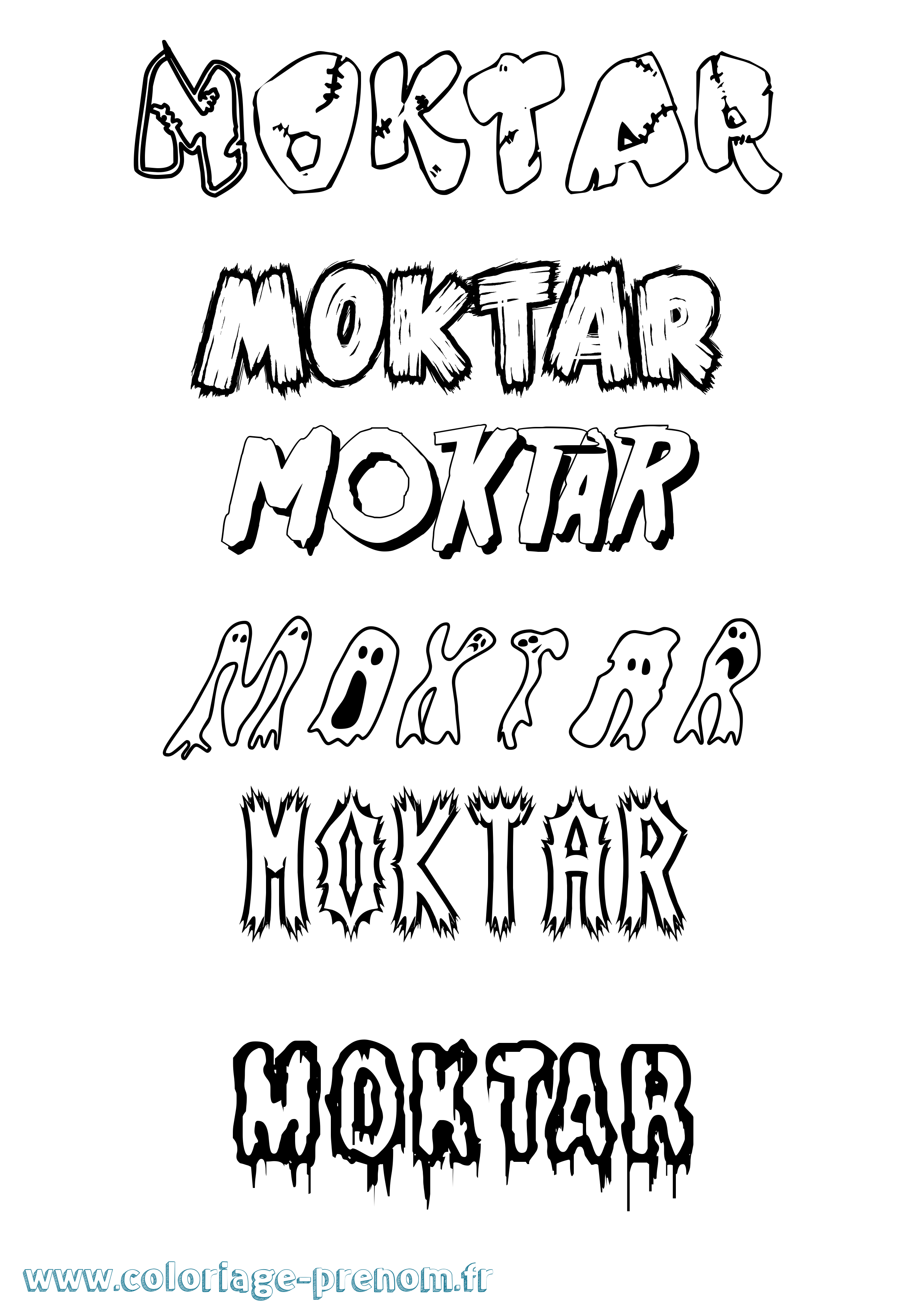 Coloriage Moktar Frisson Coloriage prénom Moktar Frisson