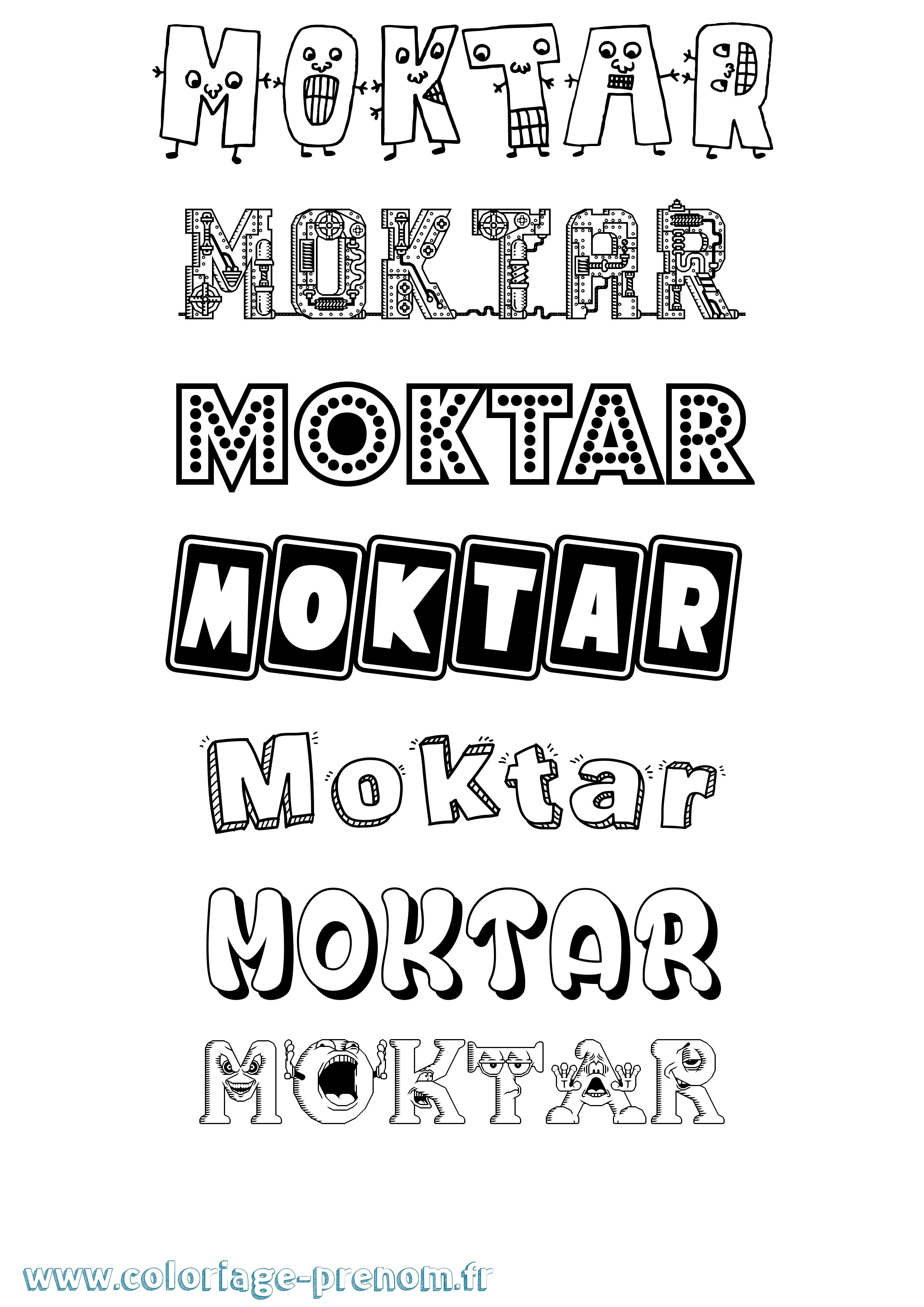 Coloriage Moktar Fun Coloriage prénom Moktar Fun