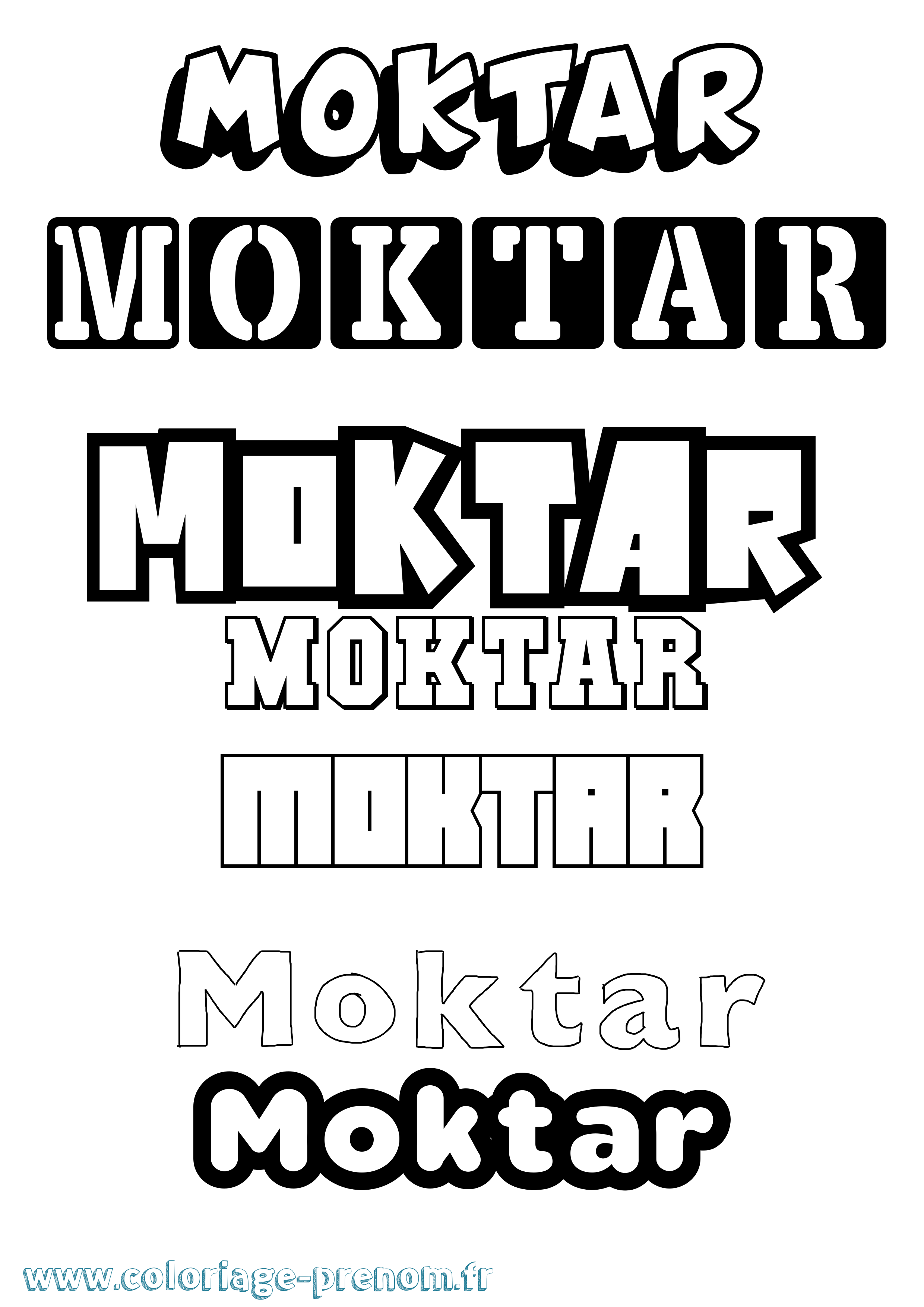 Coloriage Moktar Simple Coloriage prénom Moktar Simple