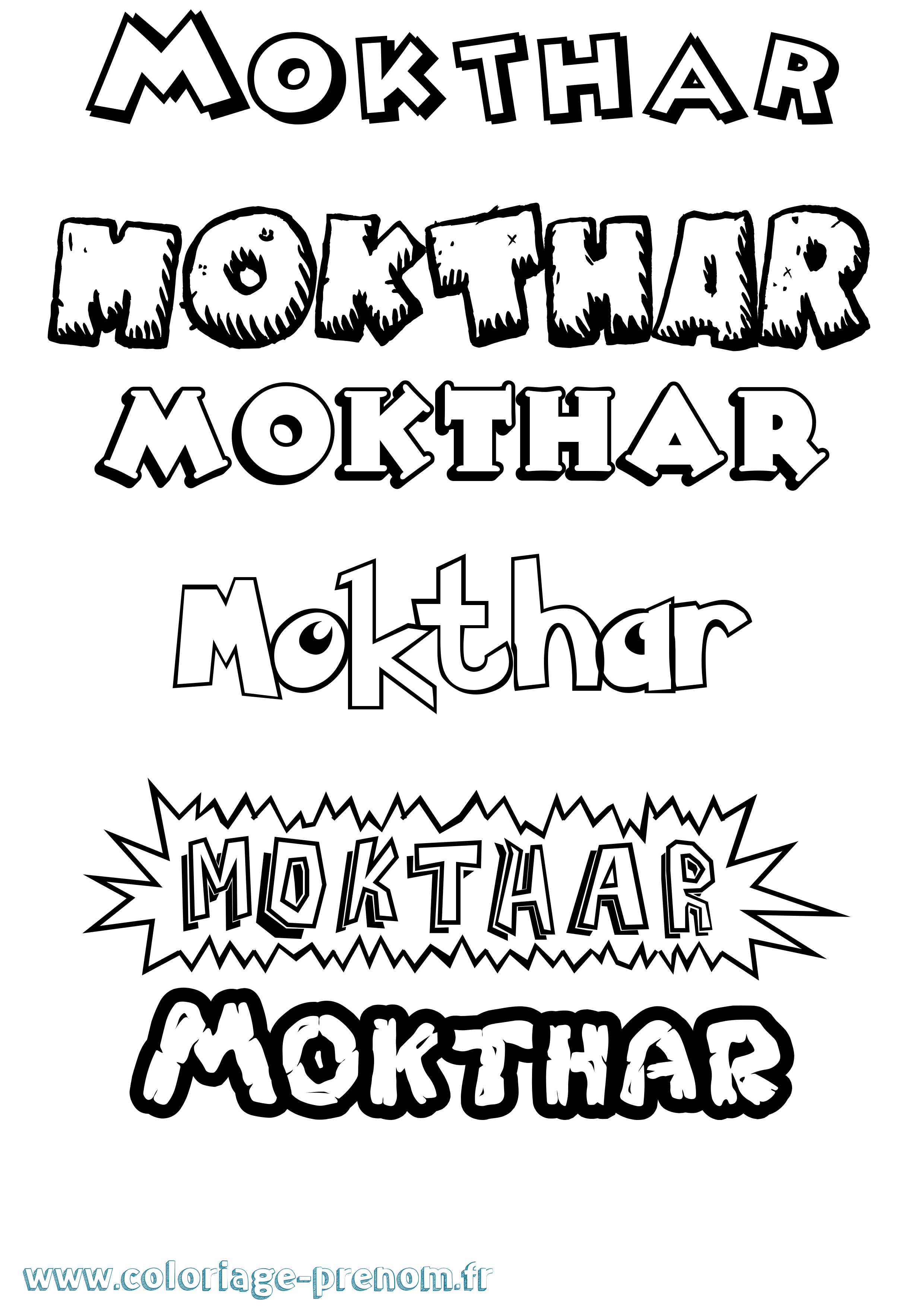 Coloriage Mokthar Dessin Animé Coloriage prénom Mokthar Dessin Animé