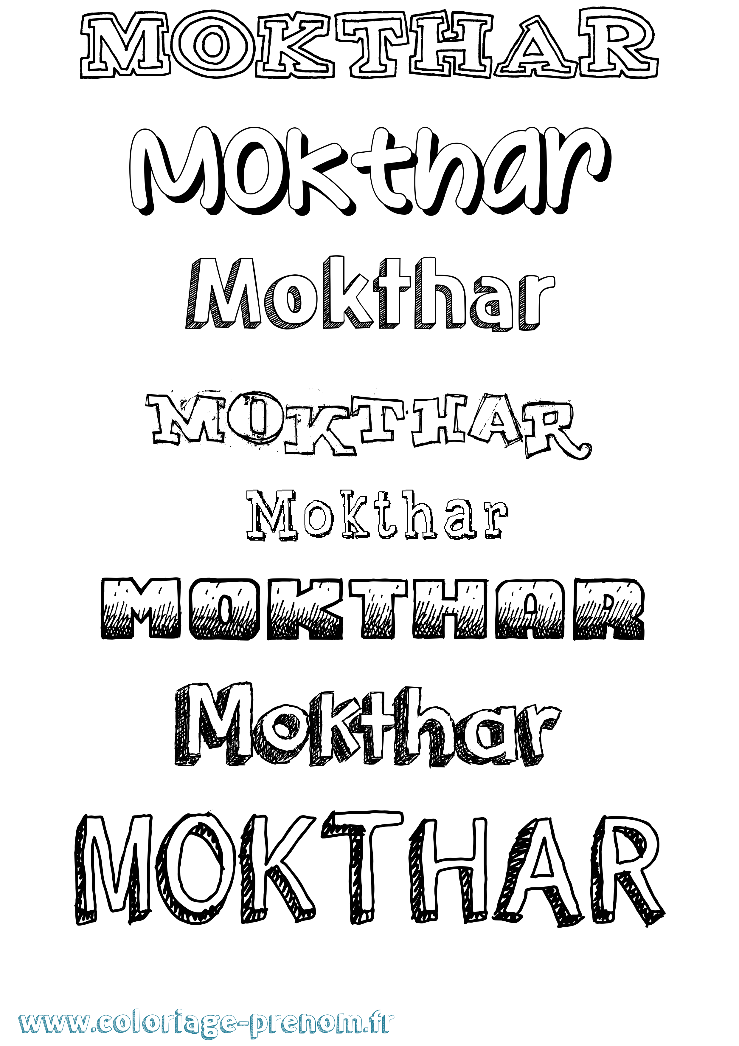 Coloriage Mokthar Dessiné Coloriage prénom Mokthar Dessiné