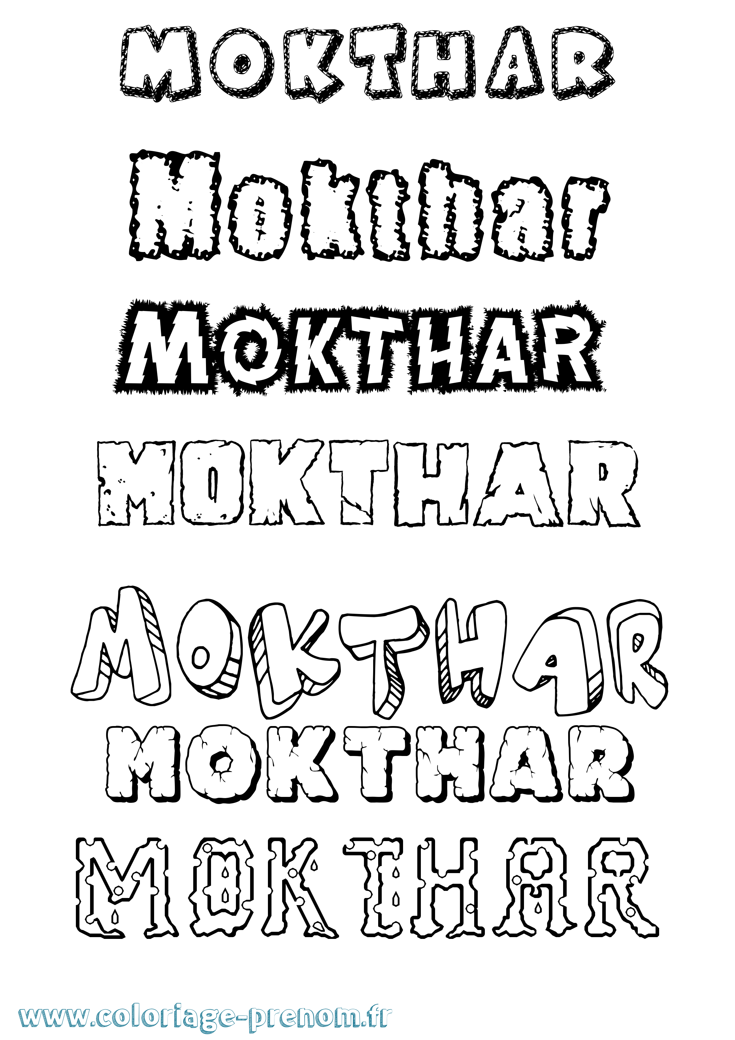 Coloriage Mokthar Destructuré Coloriage prénom Mokthar Destructuré
