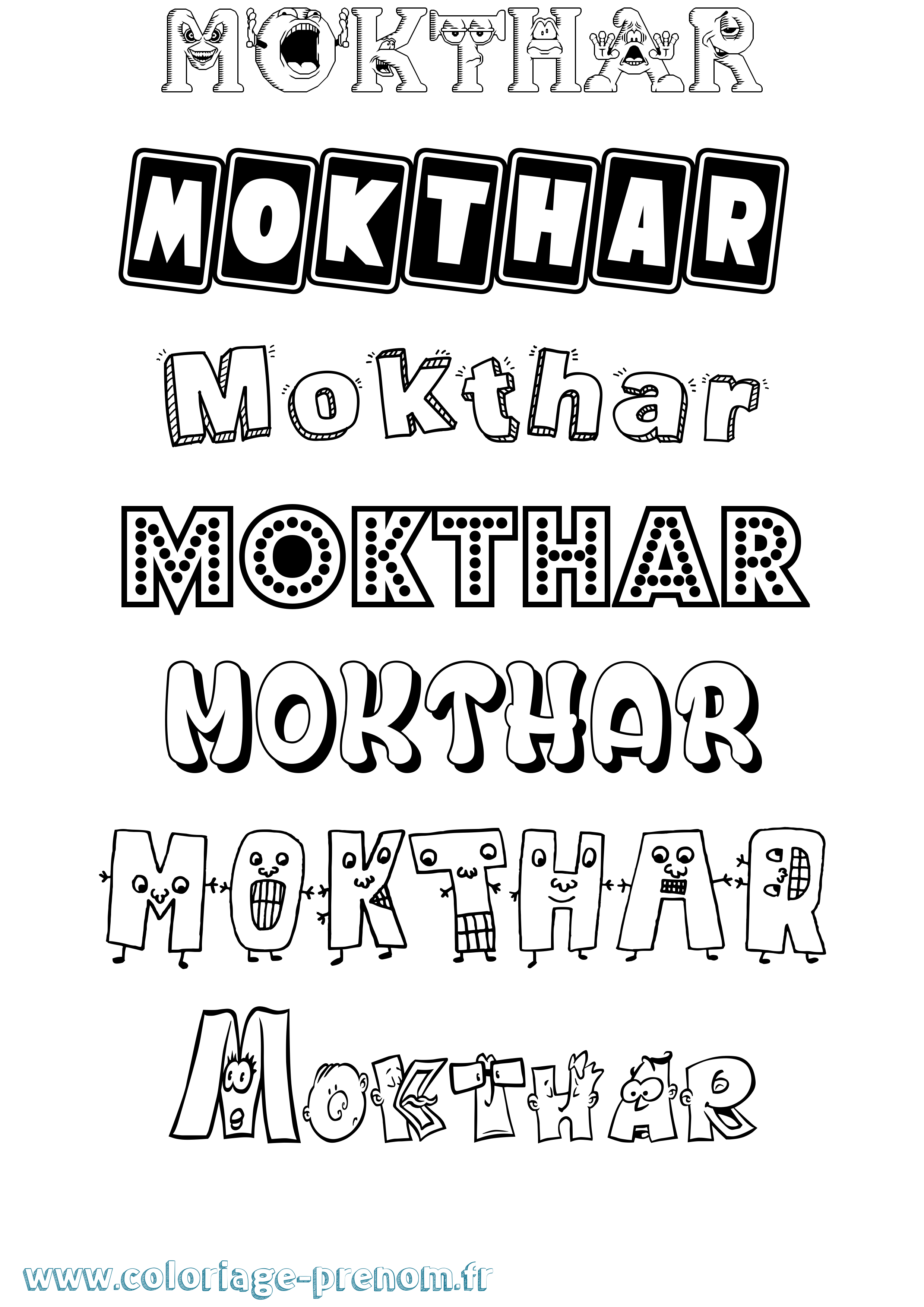 Coloriage Mokthar Fun Coloriage prénom Mokthar Fun