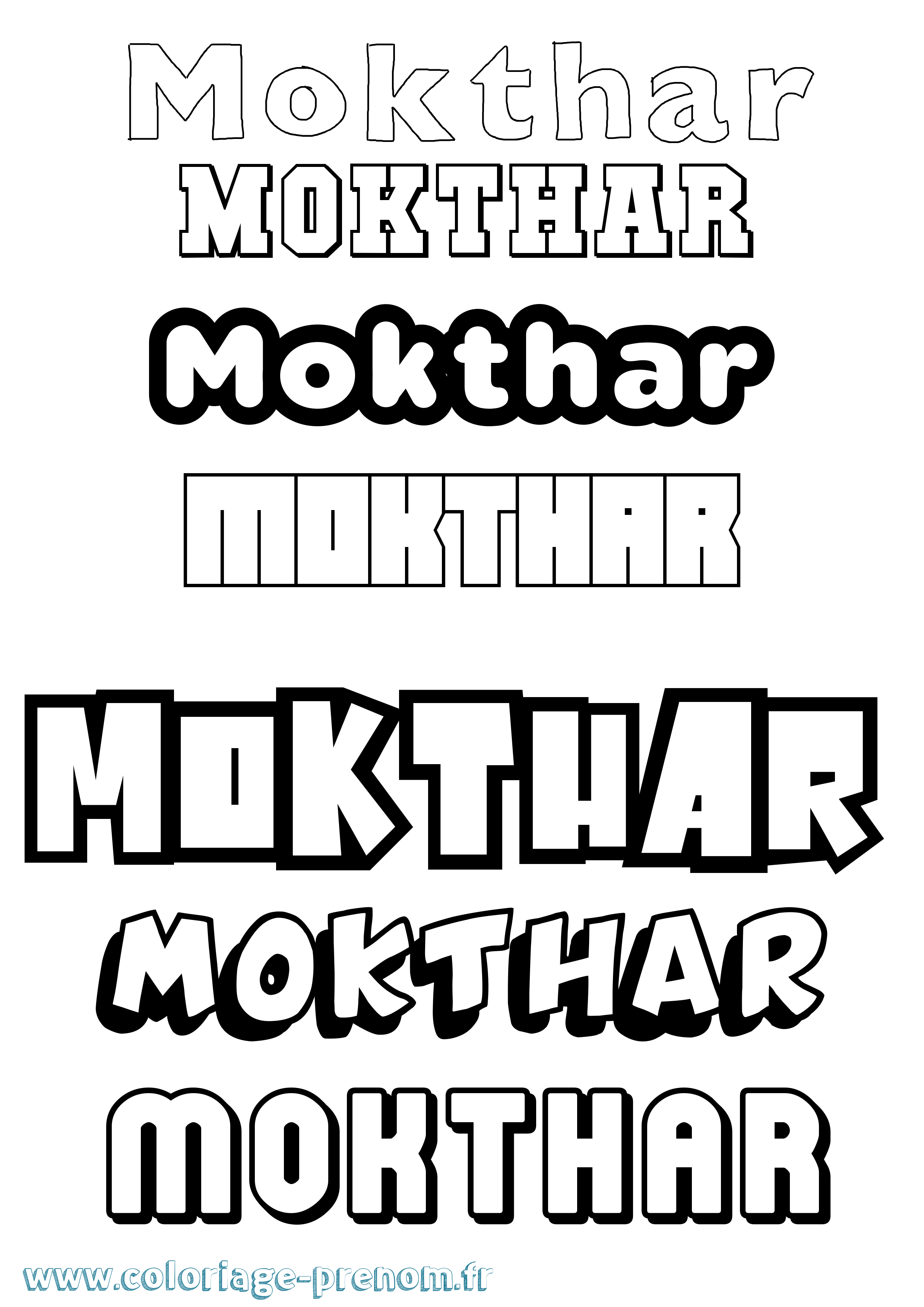 Coloriage Mokthar Simple Coloriage prénom Mokthar Simple