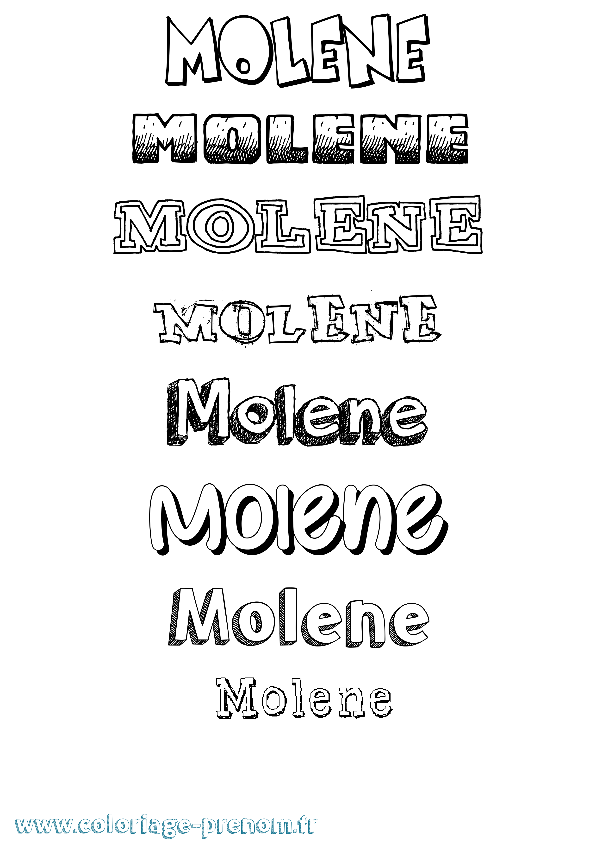 Coloriage Molene Dessiné Coloriage prénom Molene Dessiné