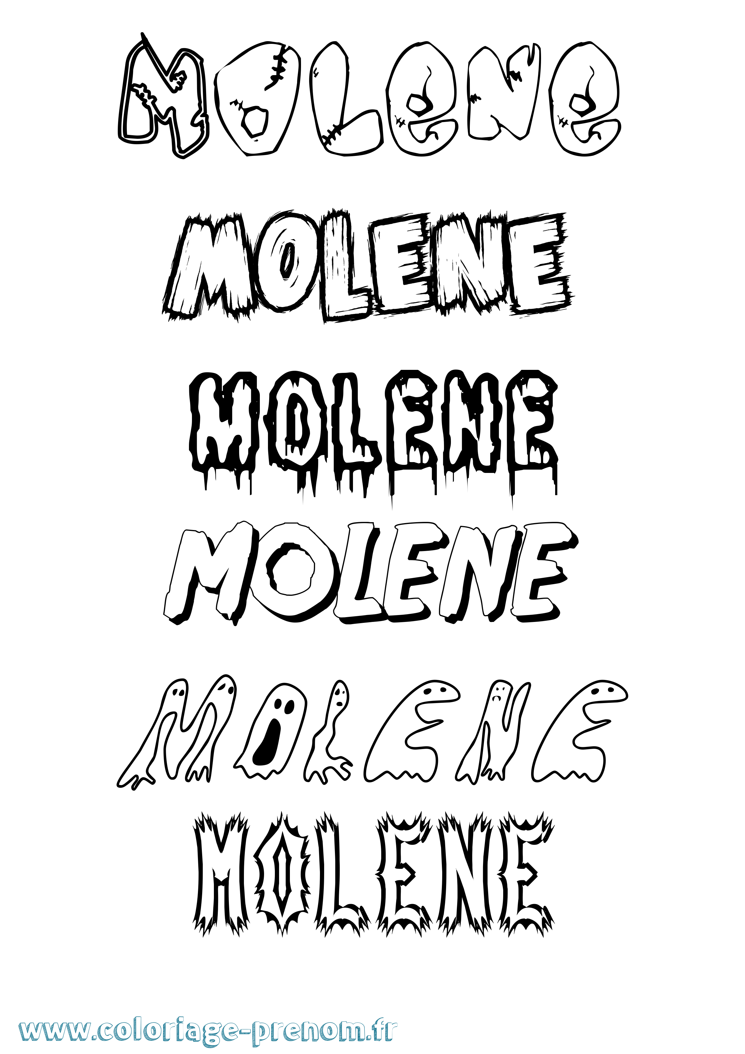 Coloriage Molene Frisson Coloriage prénom Molene Frisson