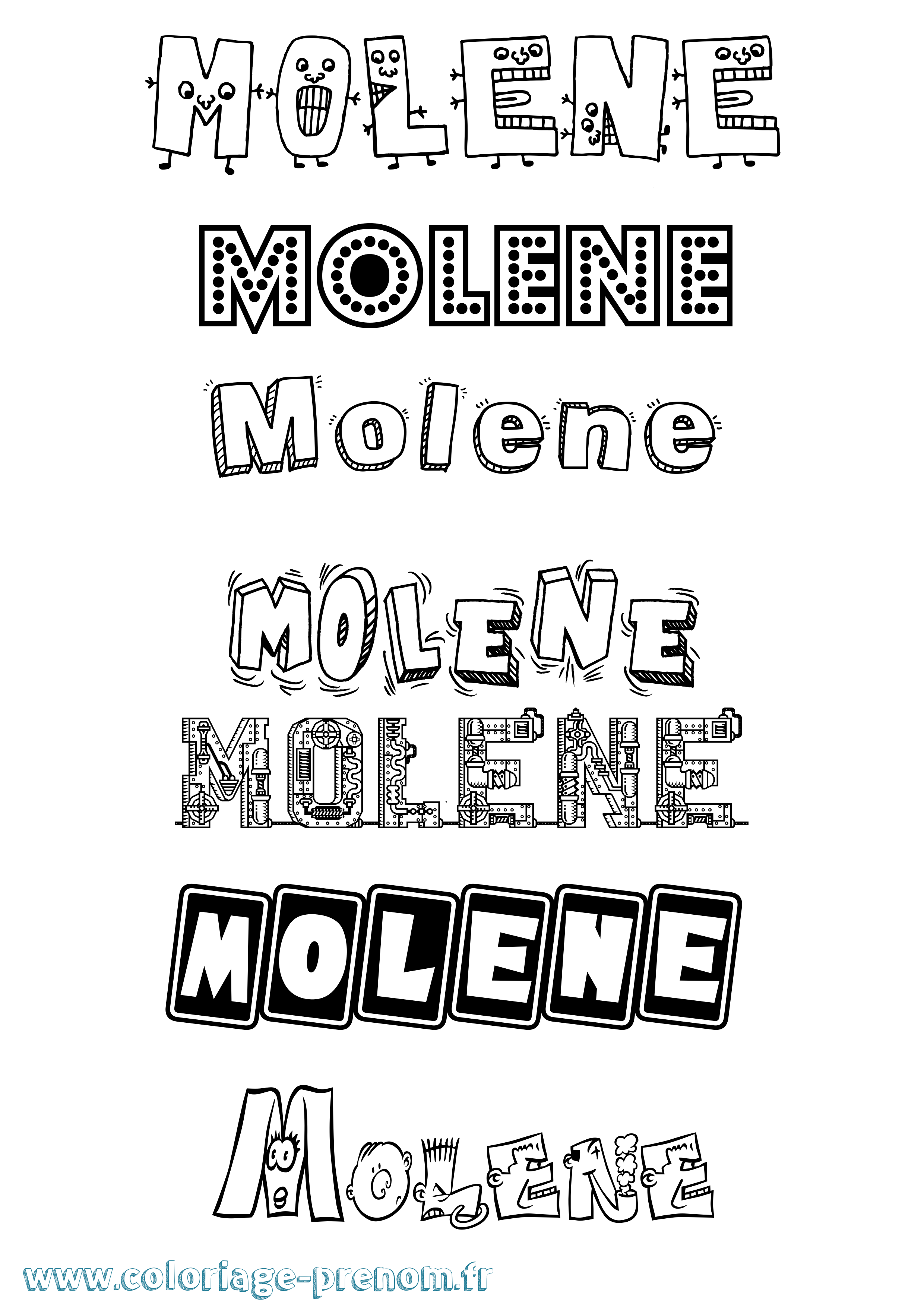 Coloriage Molene Fun Coloriage prénom Molene Fun