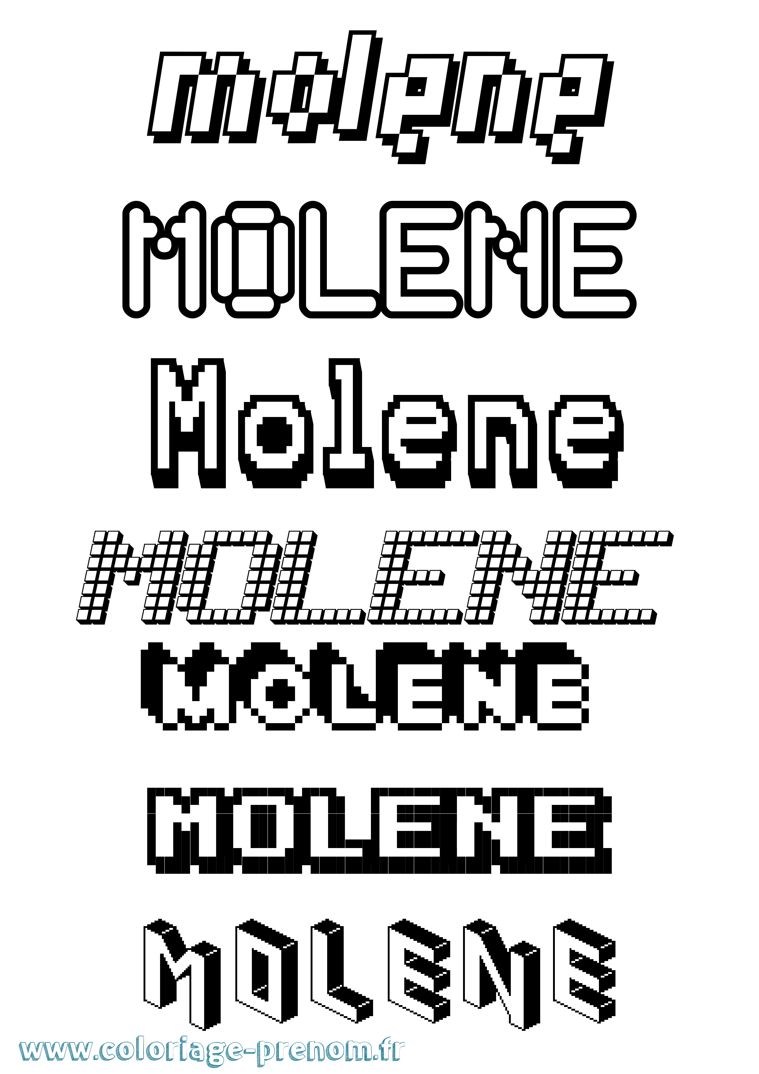 Coloriage Molene Pixel Coloriage prénom Molene Pixel