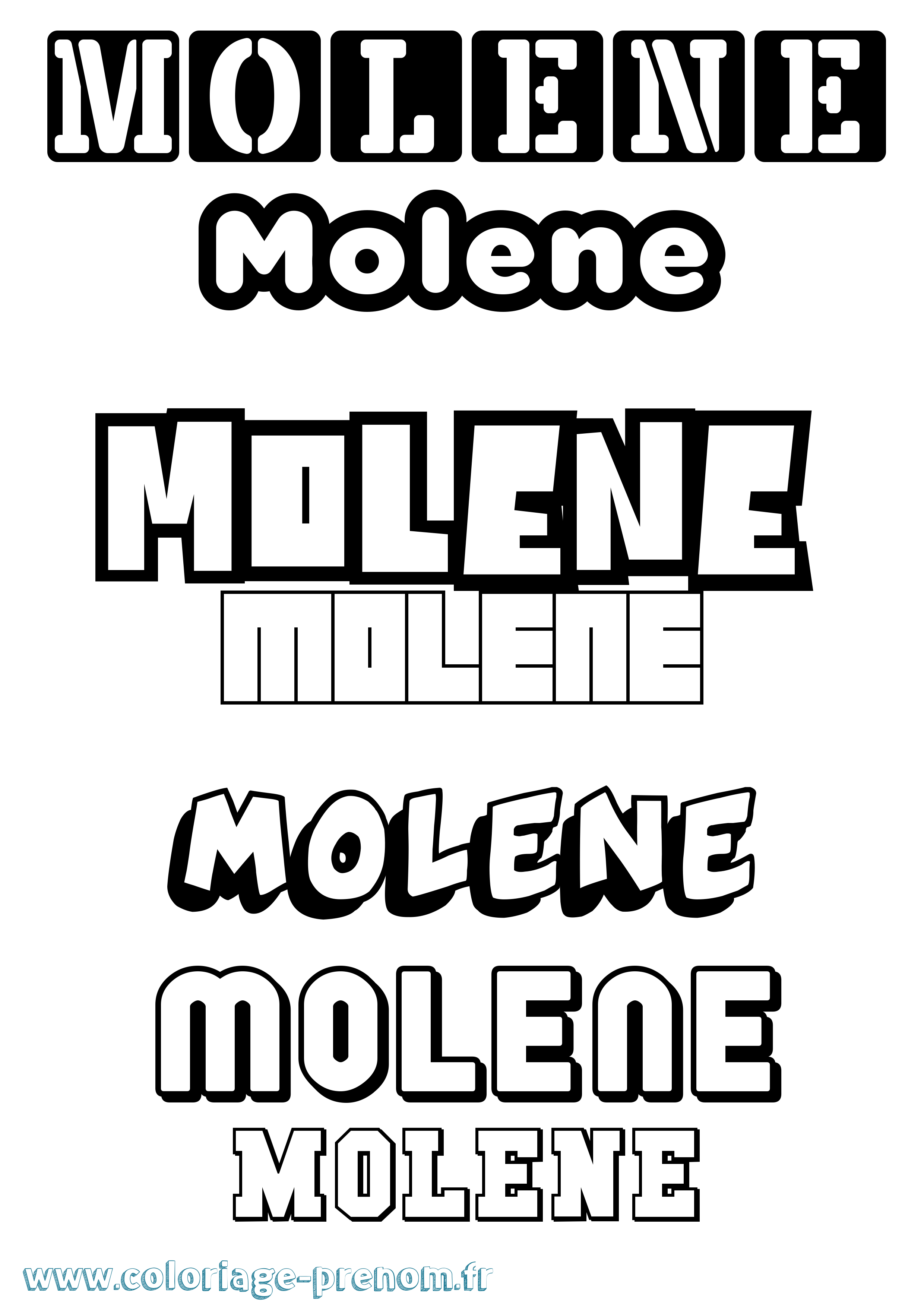 Coloriage Molene Simple Coloriage prénom Molene Simple