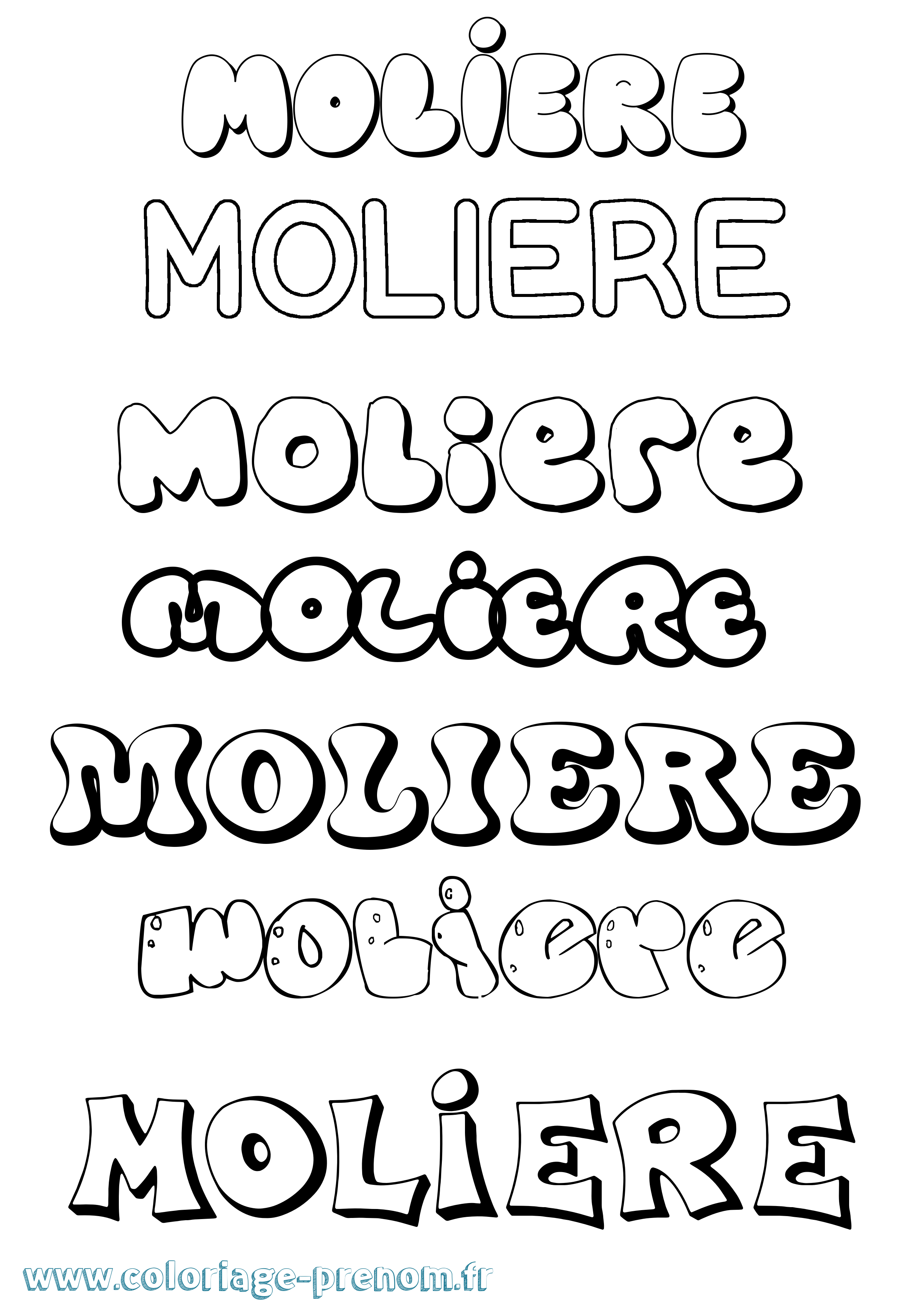 Coloriage Moliere Bubble Coloriage prénom Moliere Bubble