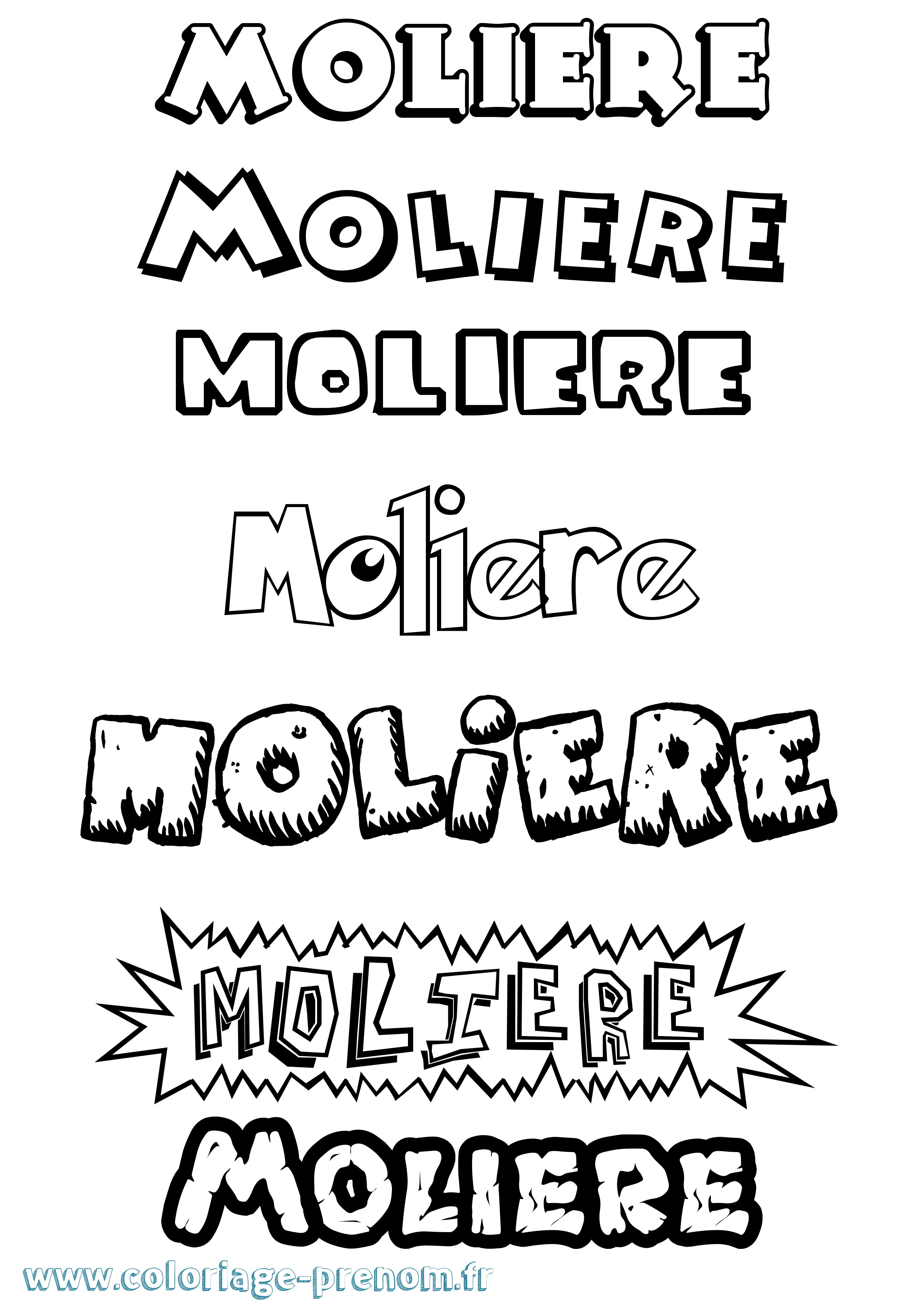 Coloriage Moliere Dessin Animé Coloriage prénom Moliere Dessin Animé