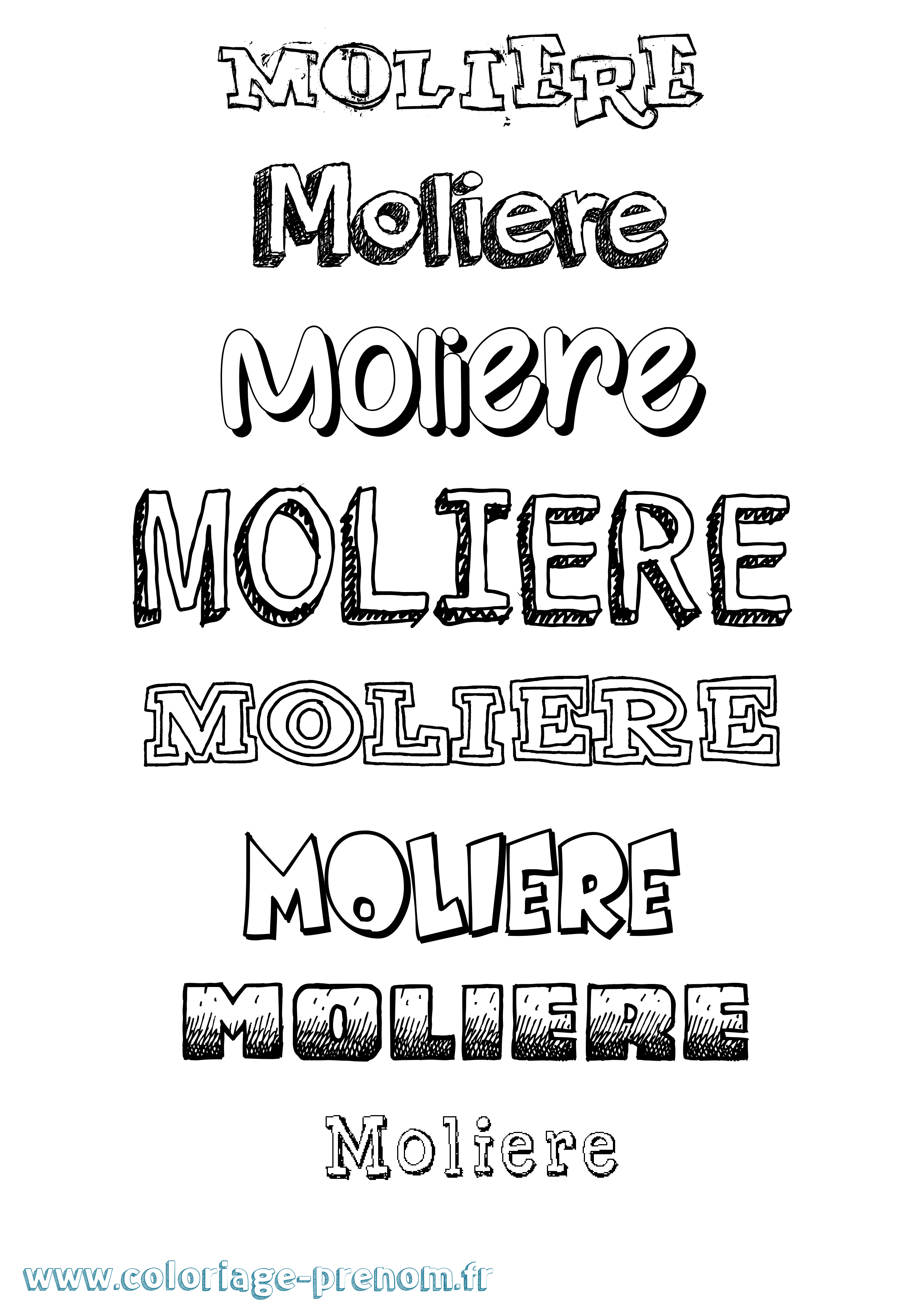 Coloriage Moliere Dessiné Coloriage prénom Moliere Dessiné