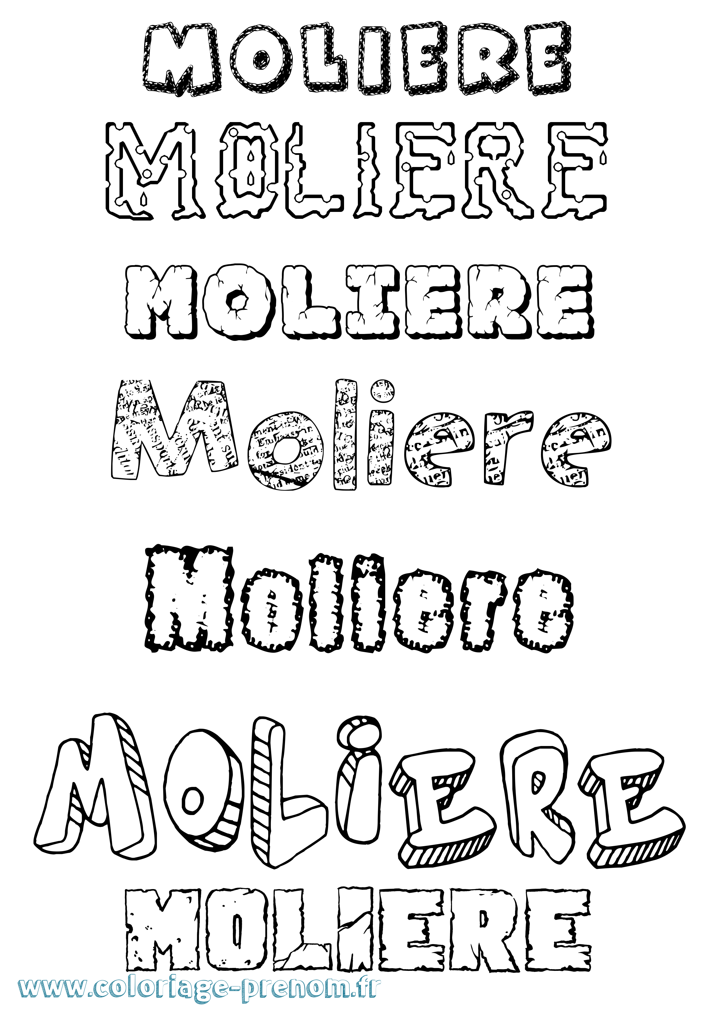 Coloriage Moliere Destructuré Coloriage prénom Moliere Destructuré