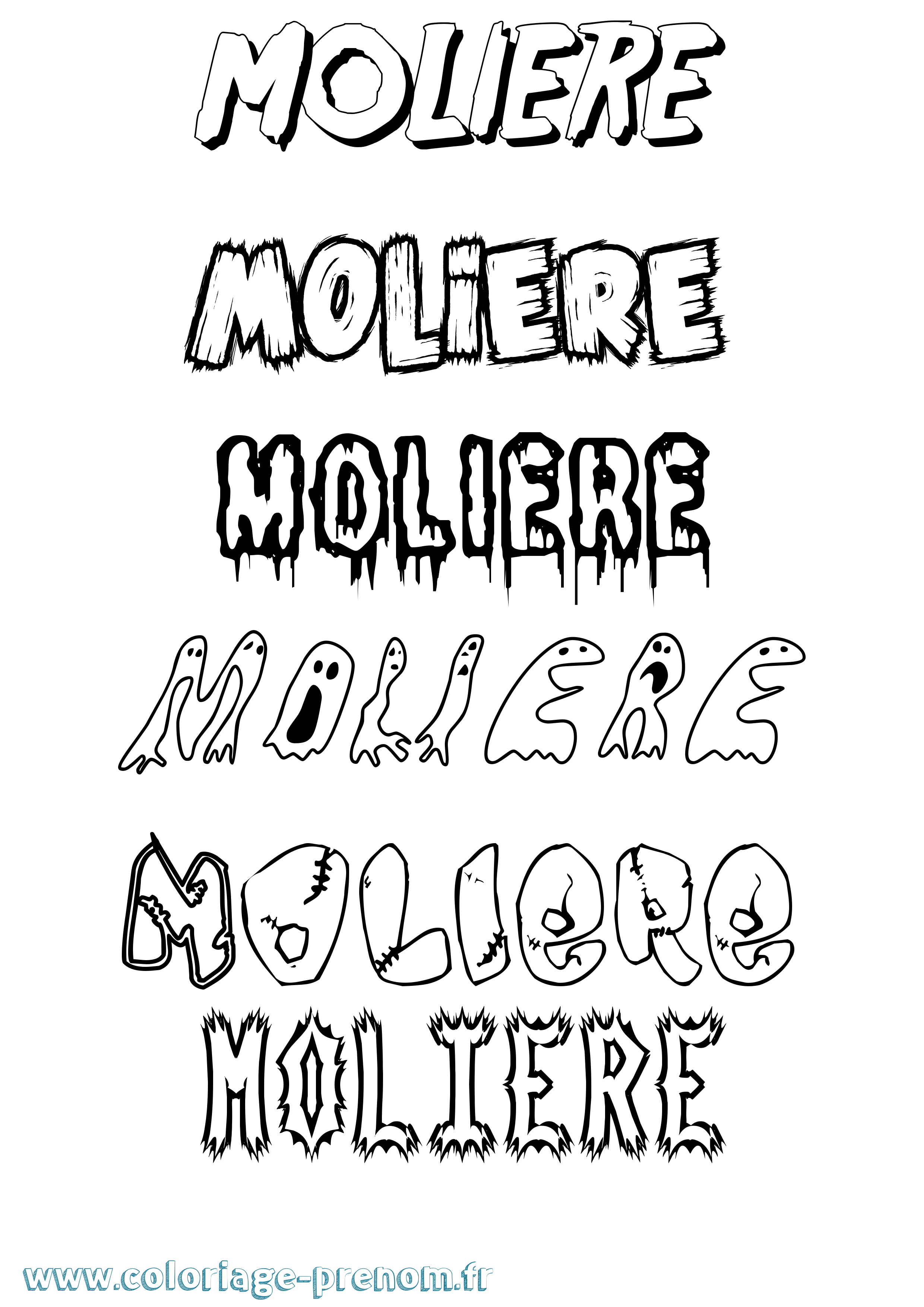 Coloriage Moliere Frisson Coloriage prénom Moliere Frisson
