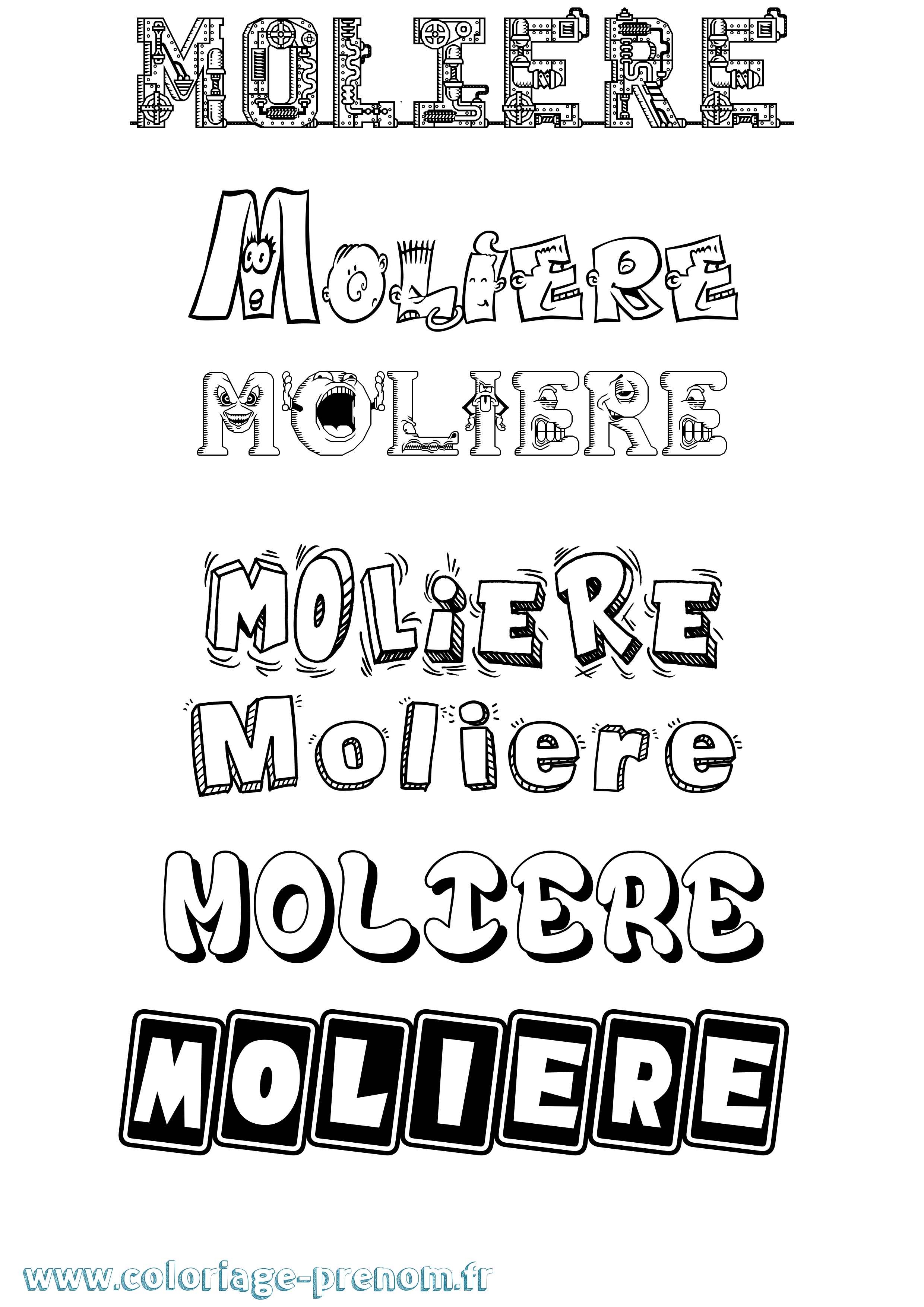 Coloriage Moliere Fun Coloriage prénom Moliere Fun