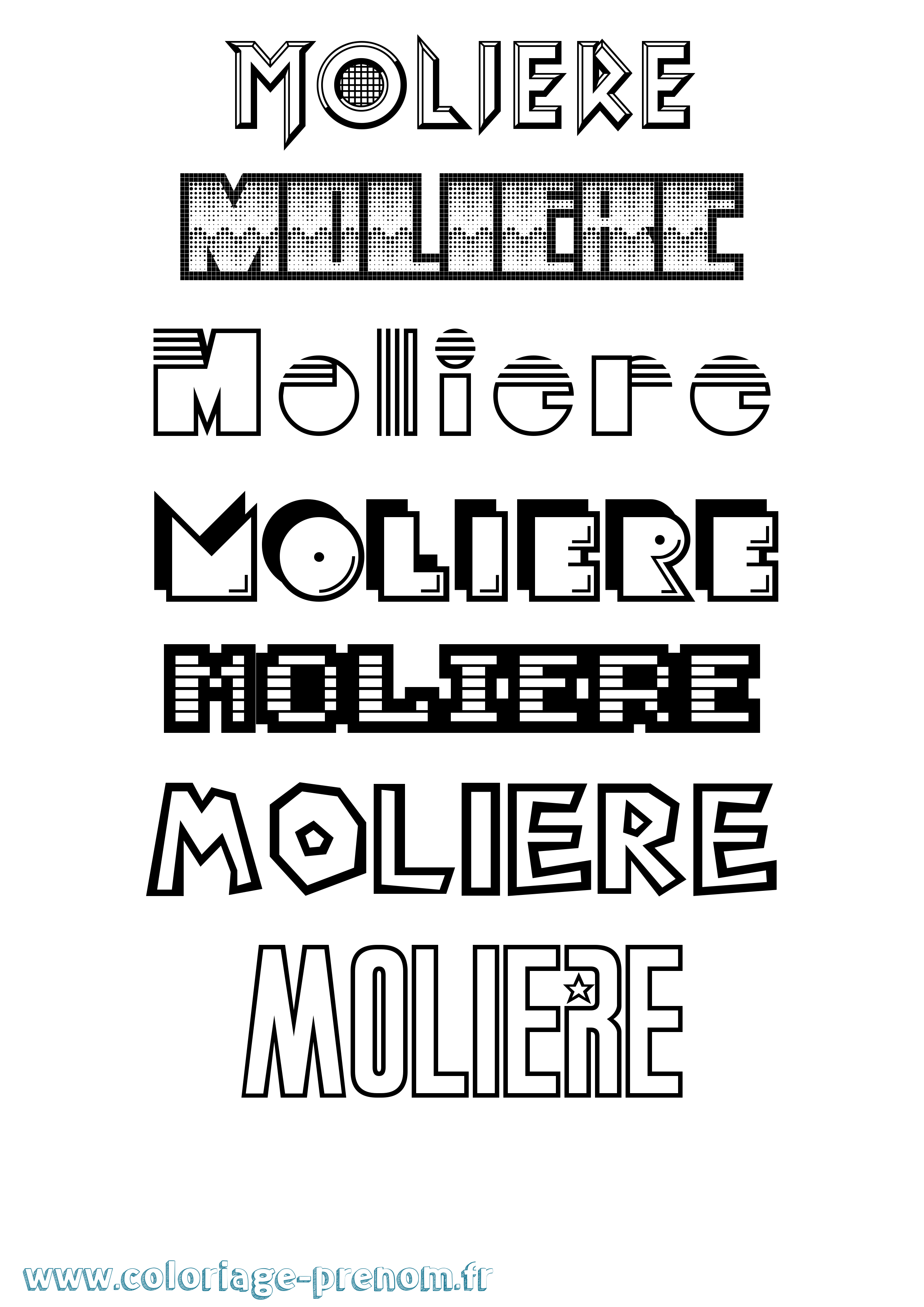 Coloriage Moliere Jeux Vidéos Coloriage prénom Moliere Jeux Vidéos