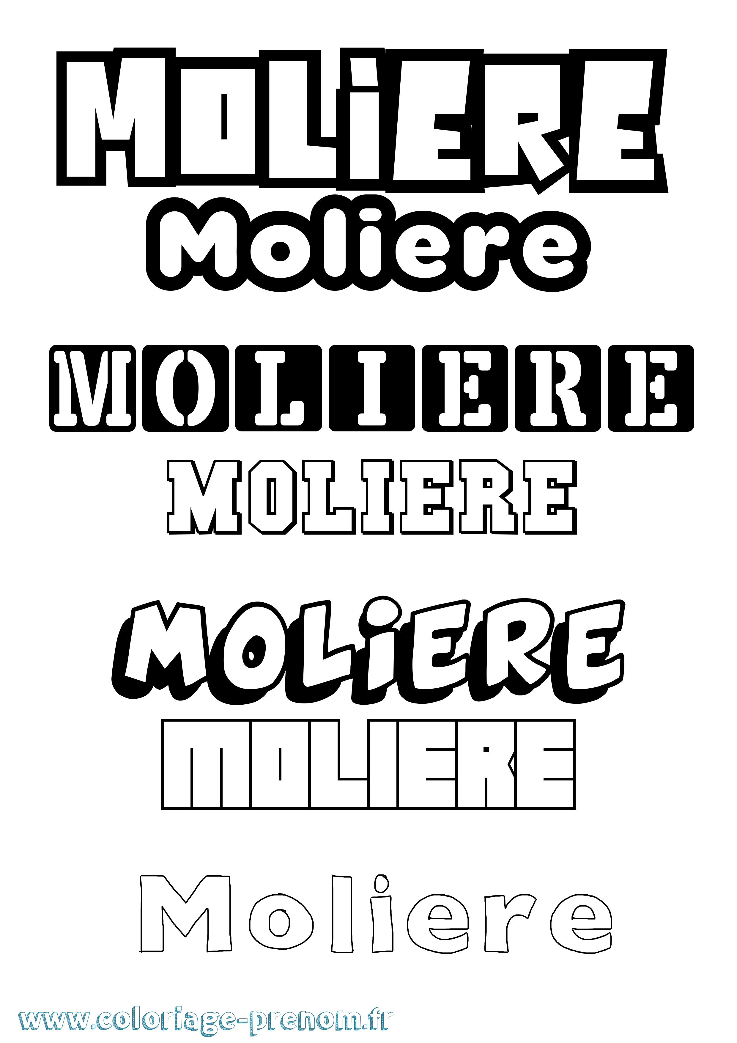 Coloriage Moliere Simple Coloriage prénom Moliere Simple
