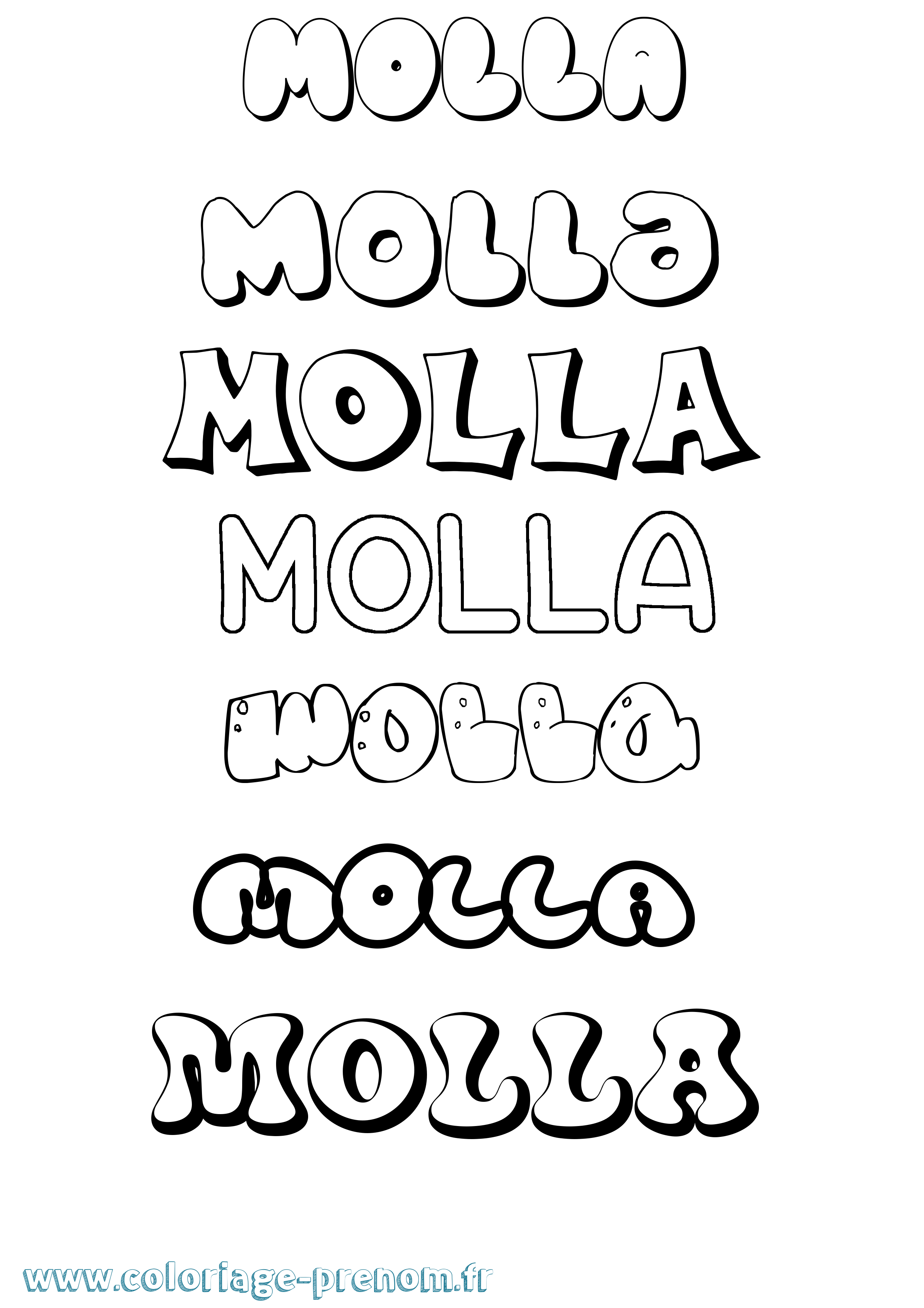 Coloriage Molla Bubble Coloriage prénom Molla Bubble