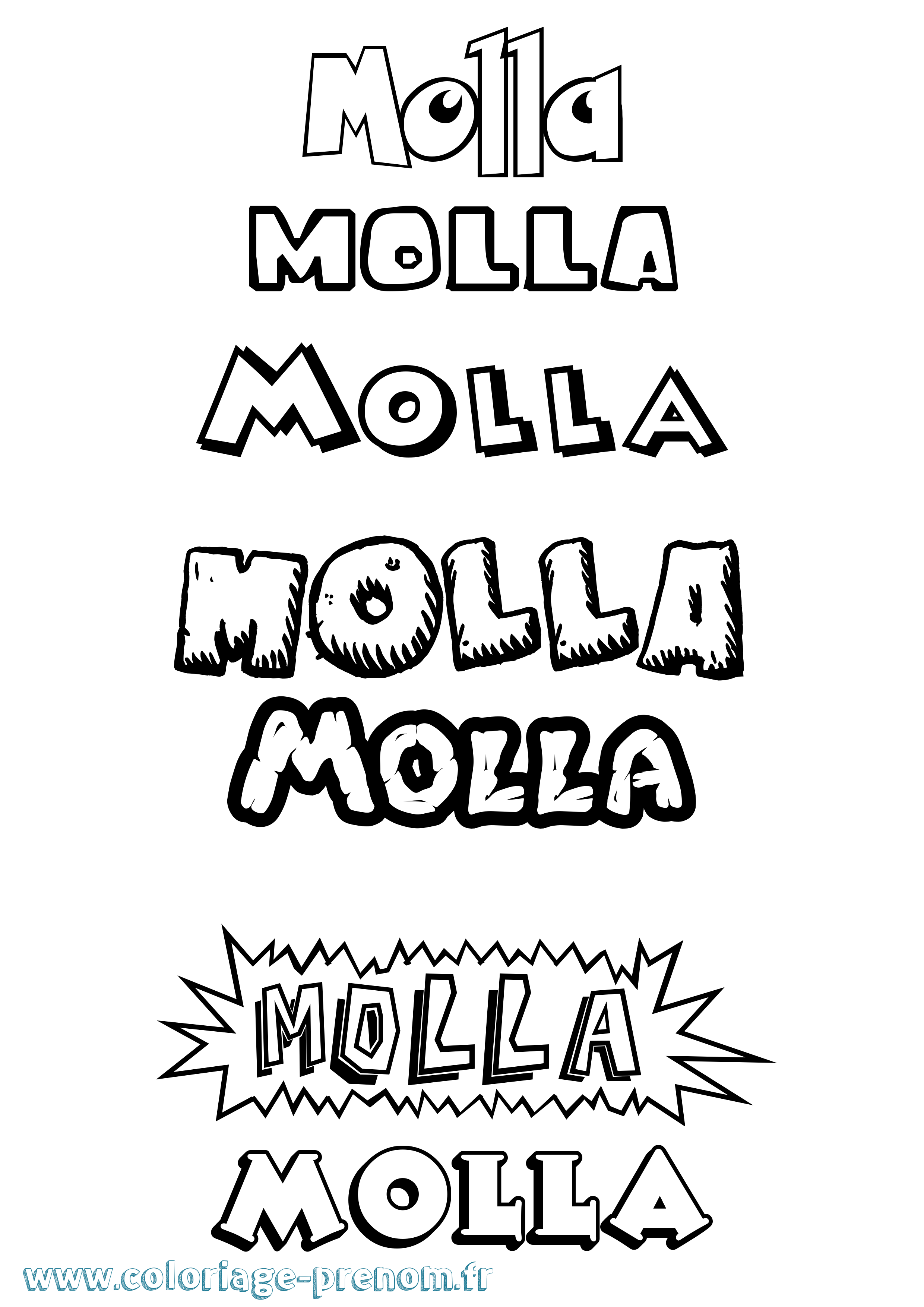 Coloriage Molla Dessin Animé Coloriage prénom Molla Dessin Animé