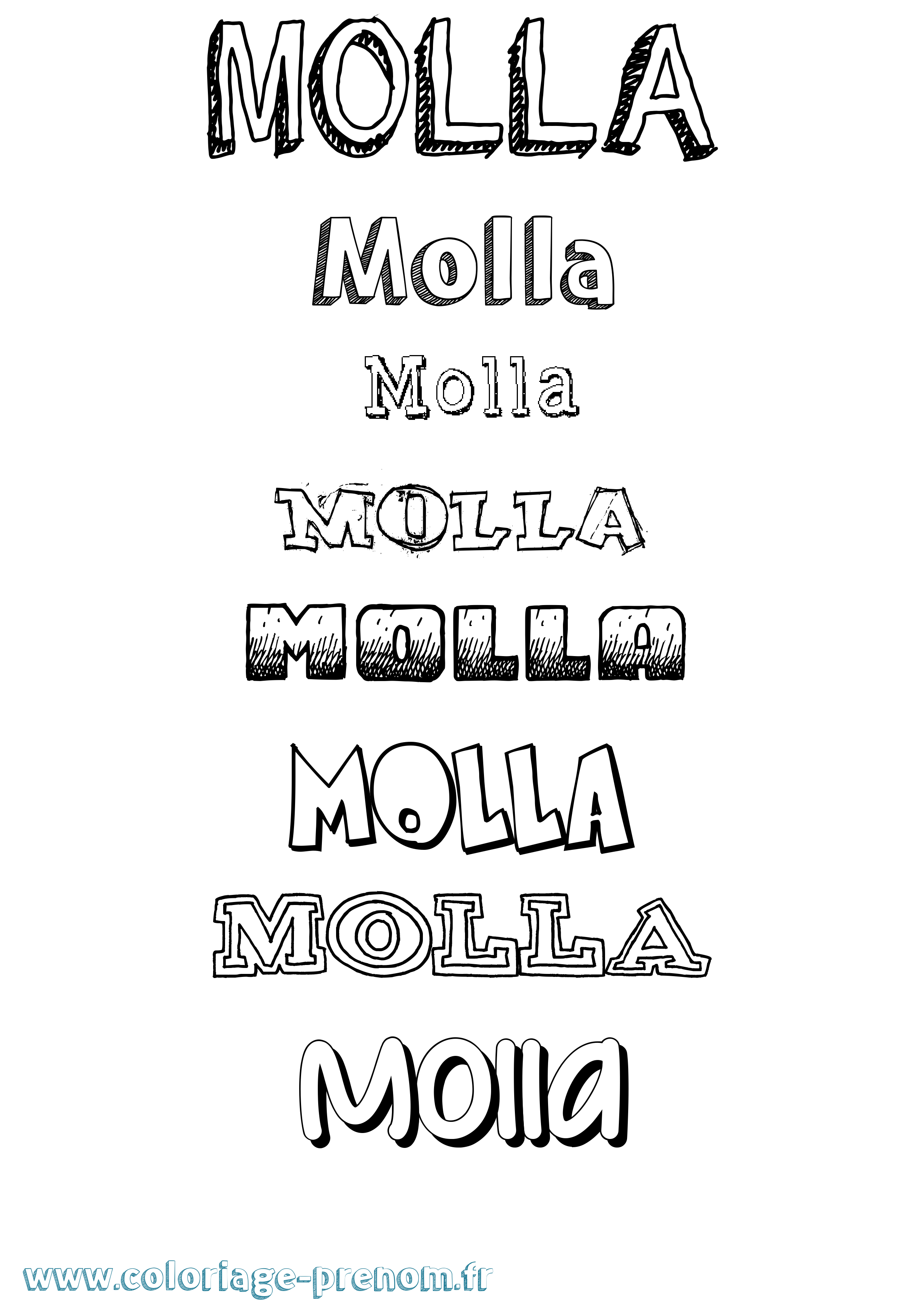 Coloriage Molla Dessiné Coloriage prénom Molla Dessiné